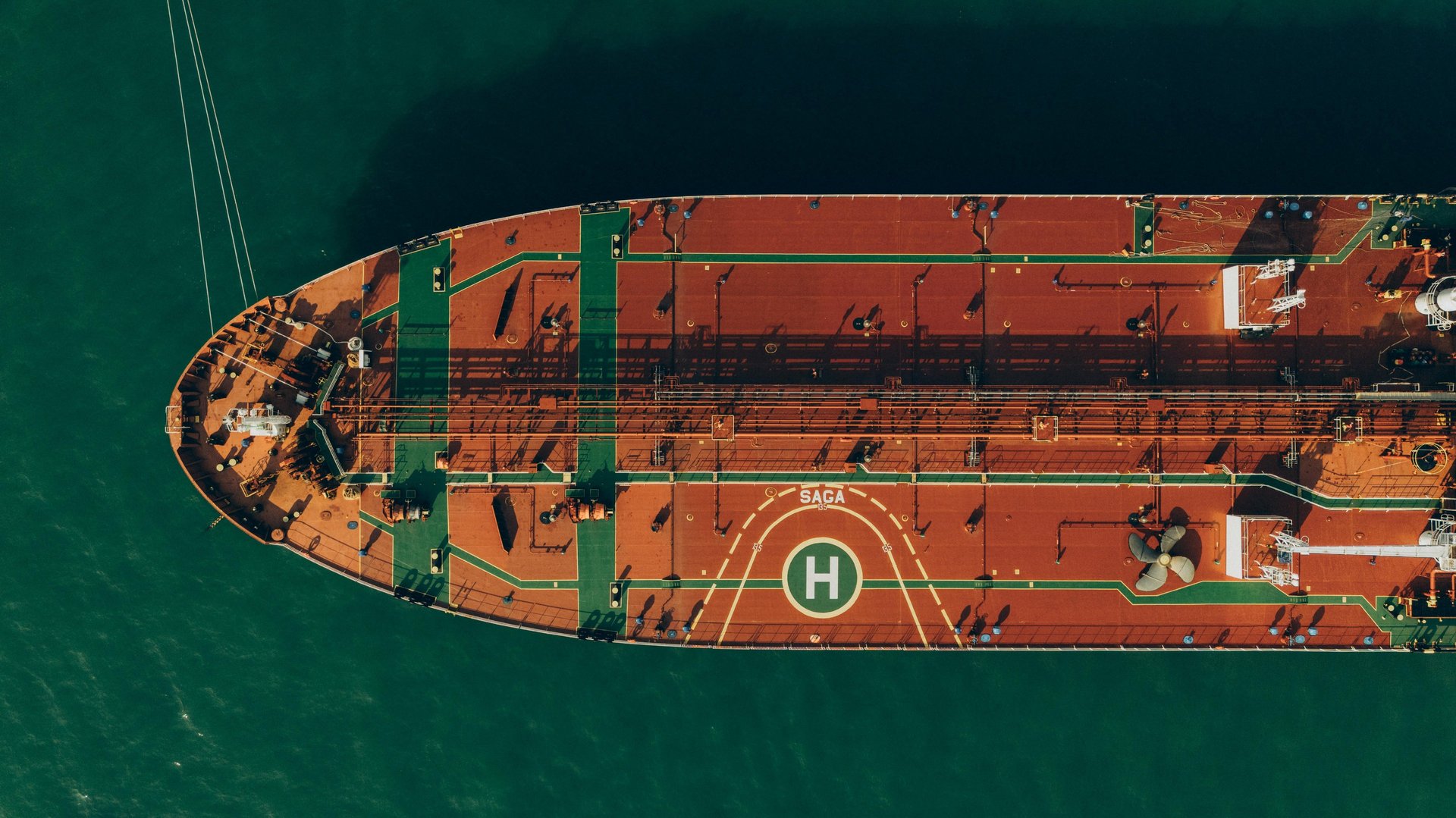aerial photography of tanker ship
