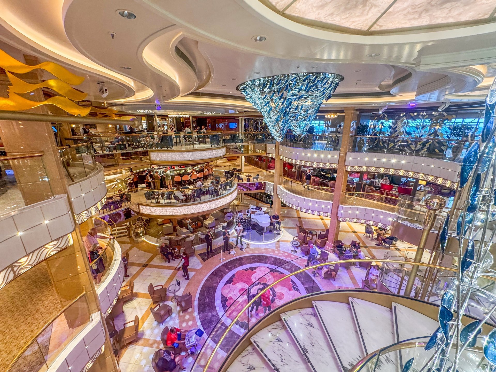 Cruise ship interior promenade view