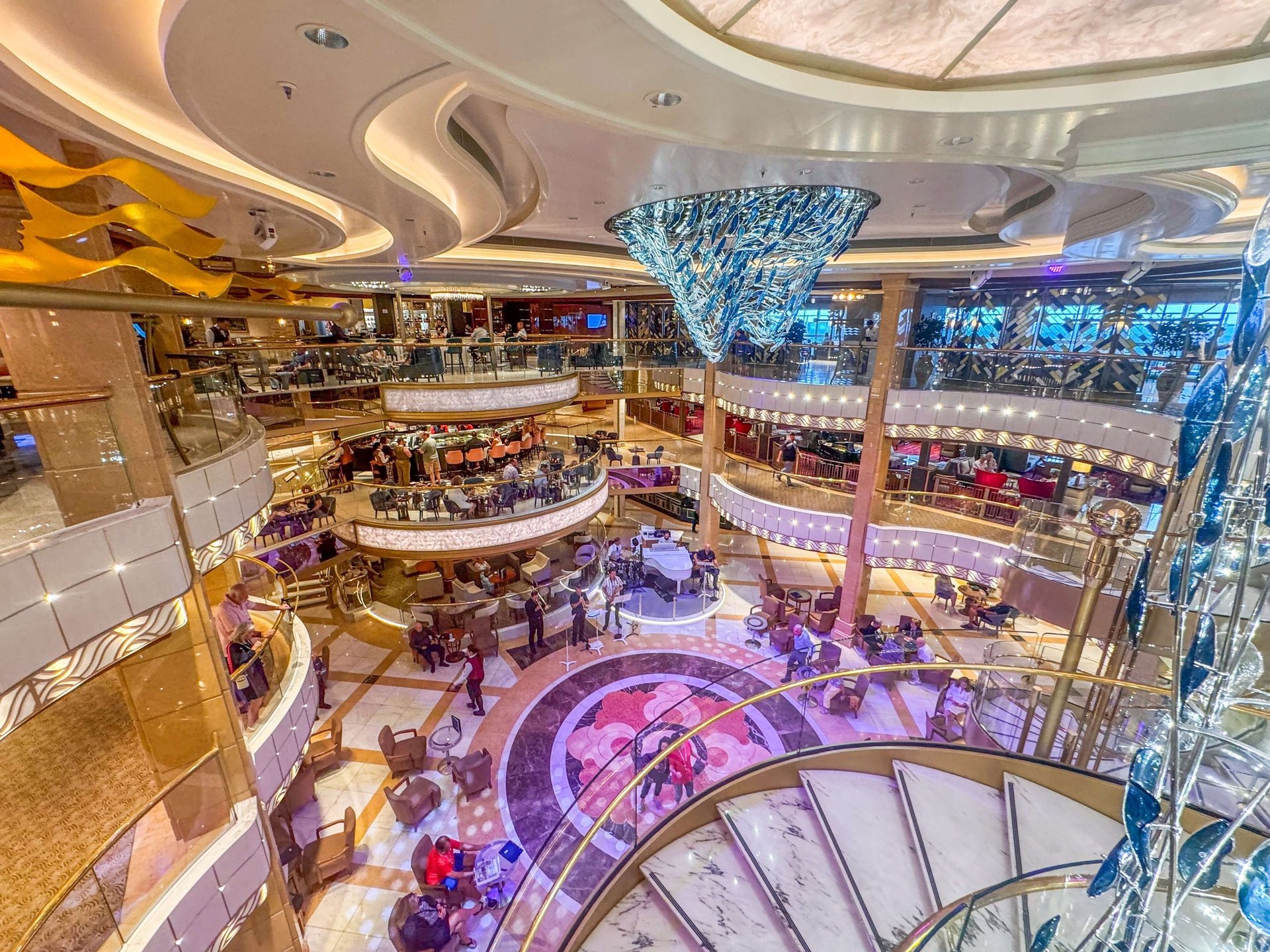 Cruise ship interior promenade view