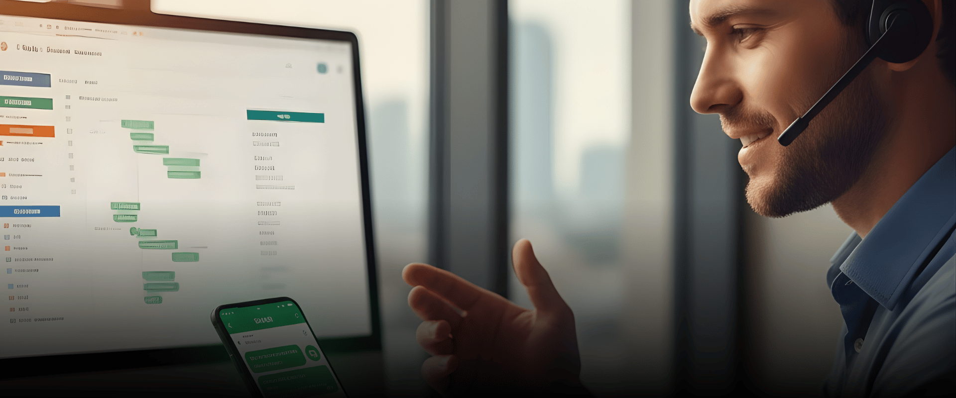 man wearing black sweater using smartphone