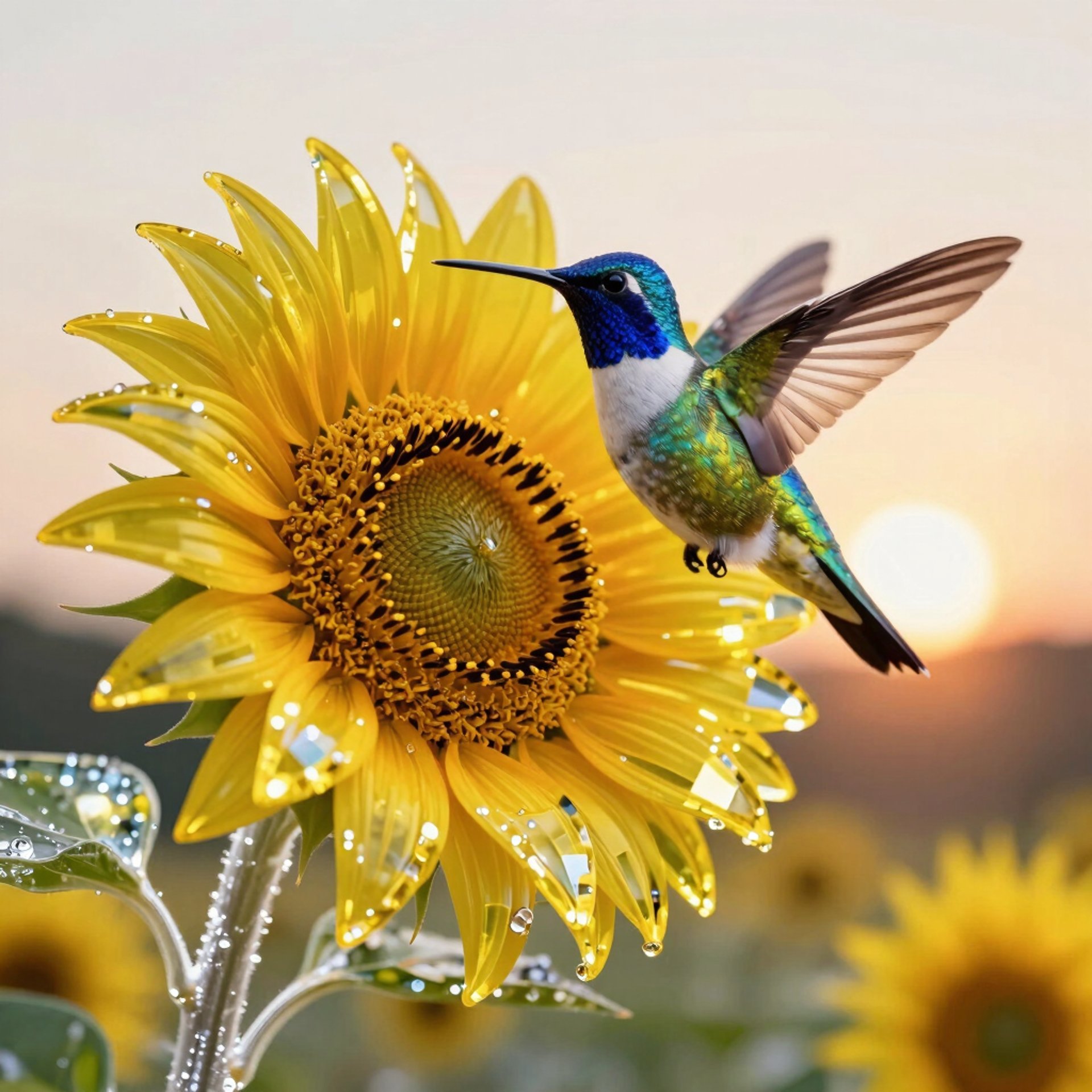 A sparkling ring rests on a yellow flower.