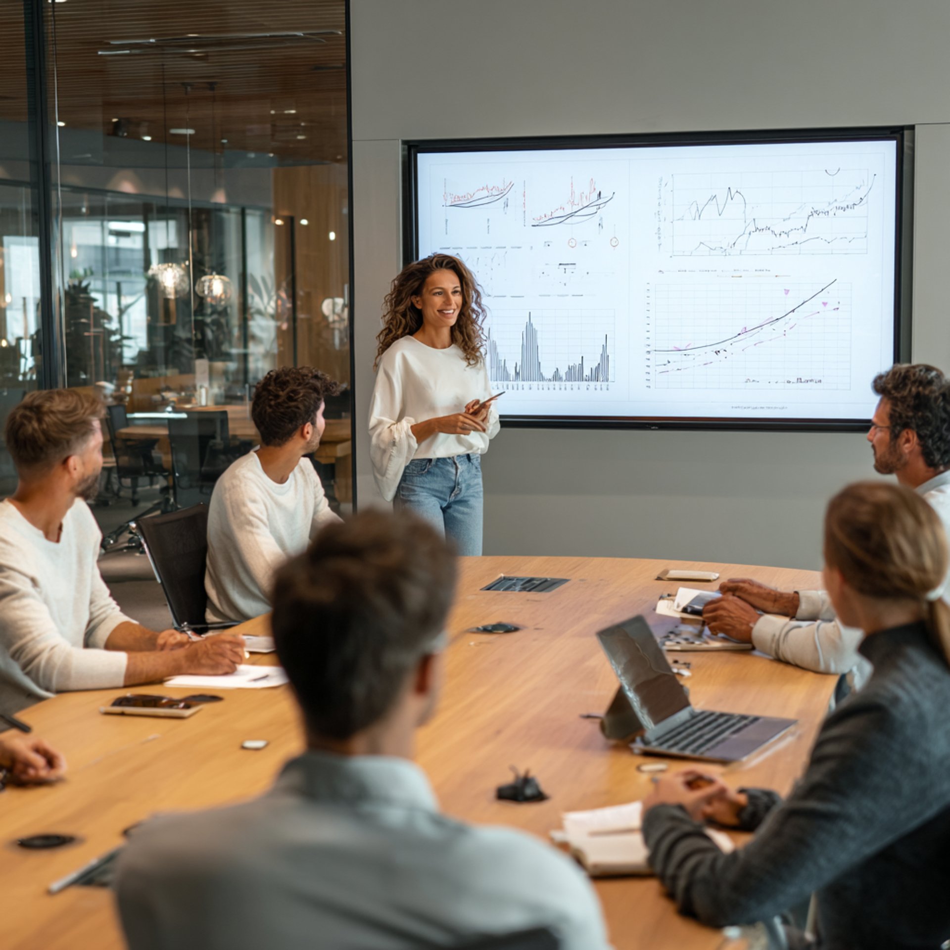 an abstract photo of a curved building with a blue sky in the background