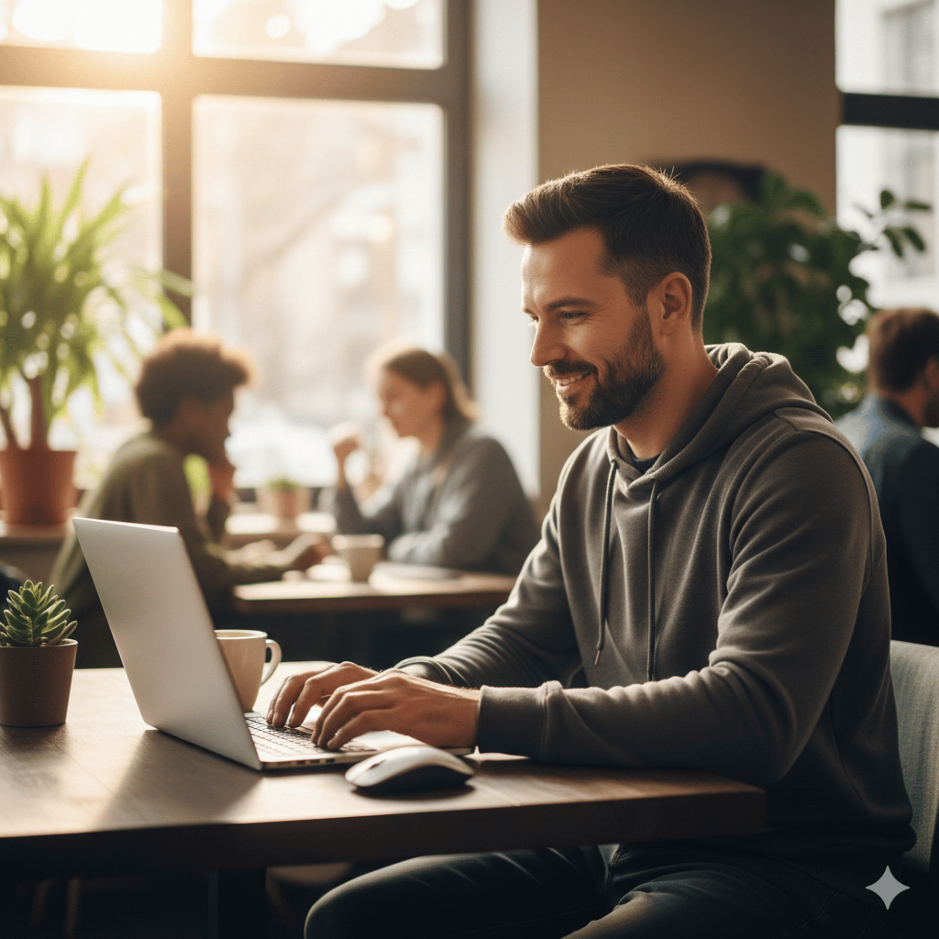 person using MacBook pro