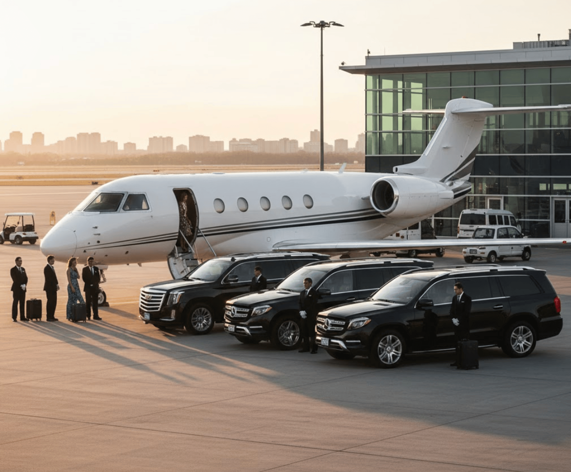 black Cadillac SUV beside road