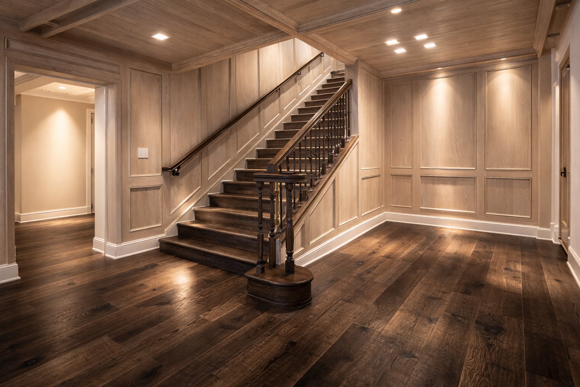 an abstract photo of a curved building with a blue sky in the background