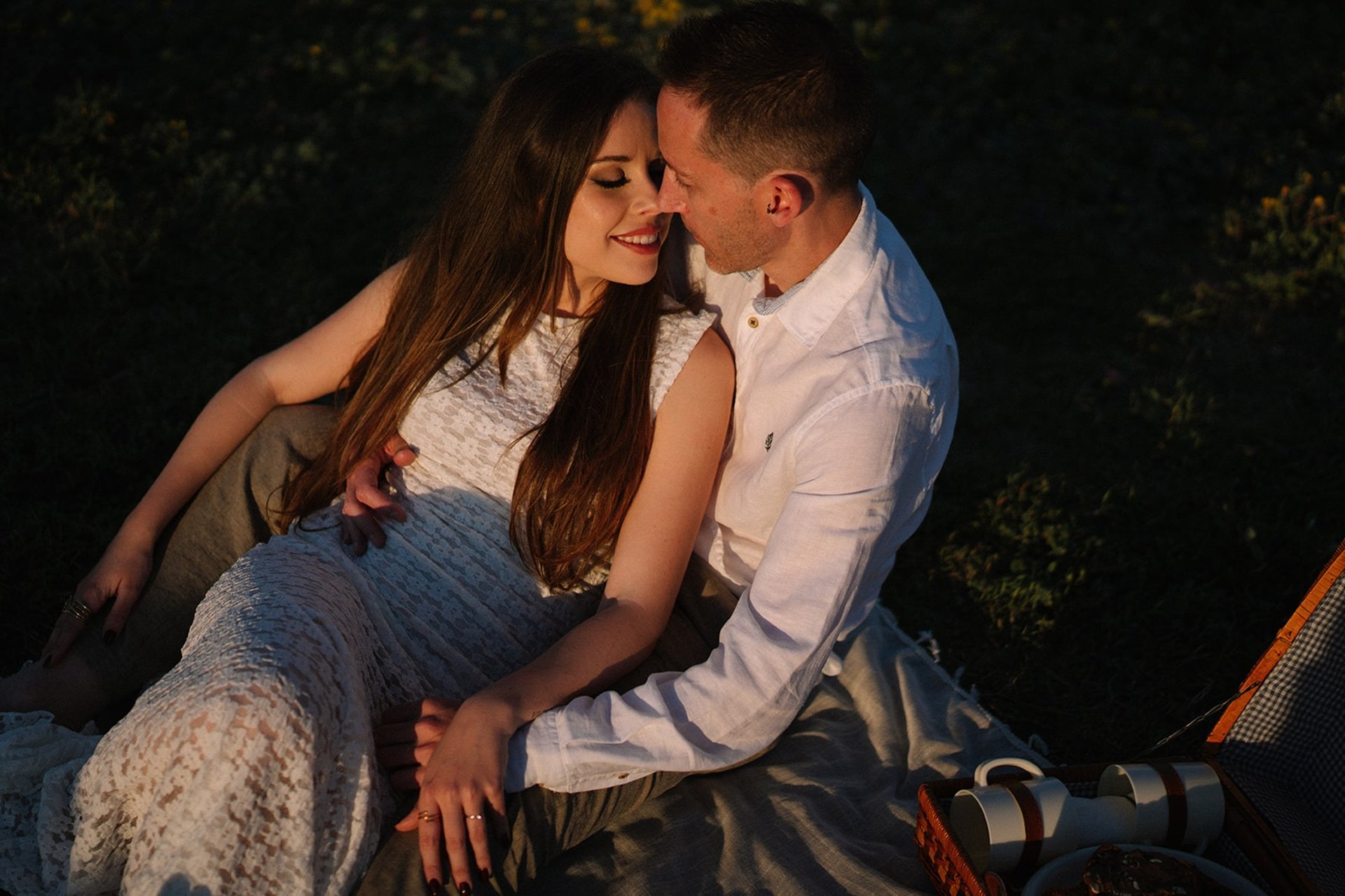 couple wearing silver-colored rings