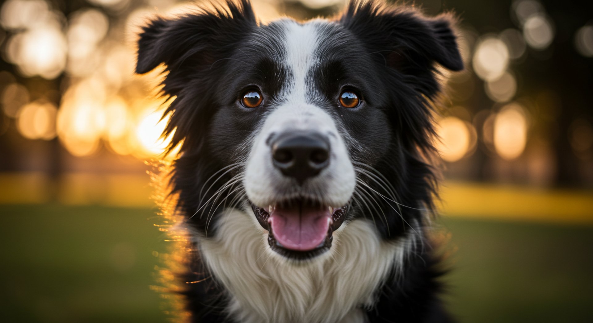 Perro de la raza border collie de color tradicional negro con blanco