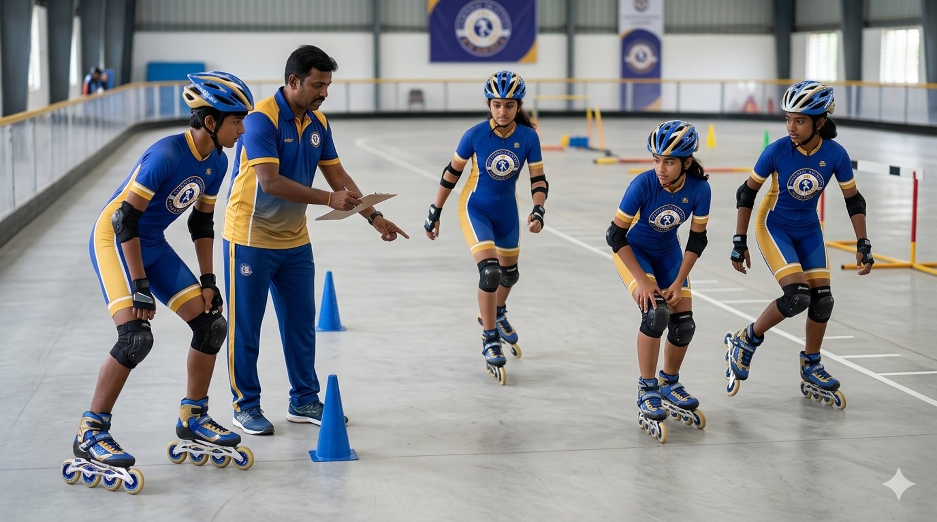 an abstract photo of a curved building with a blue sky in the background