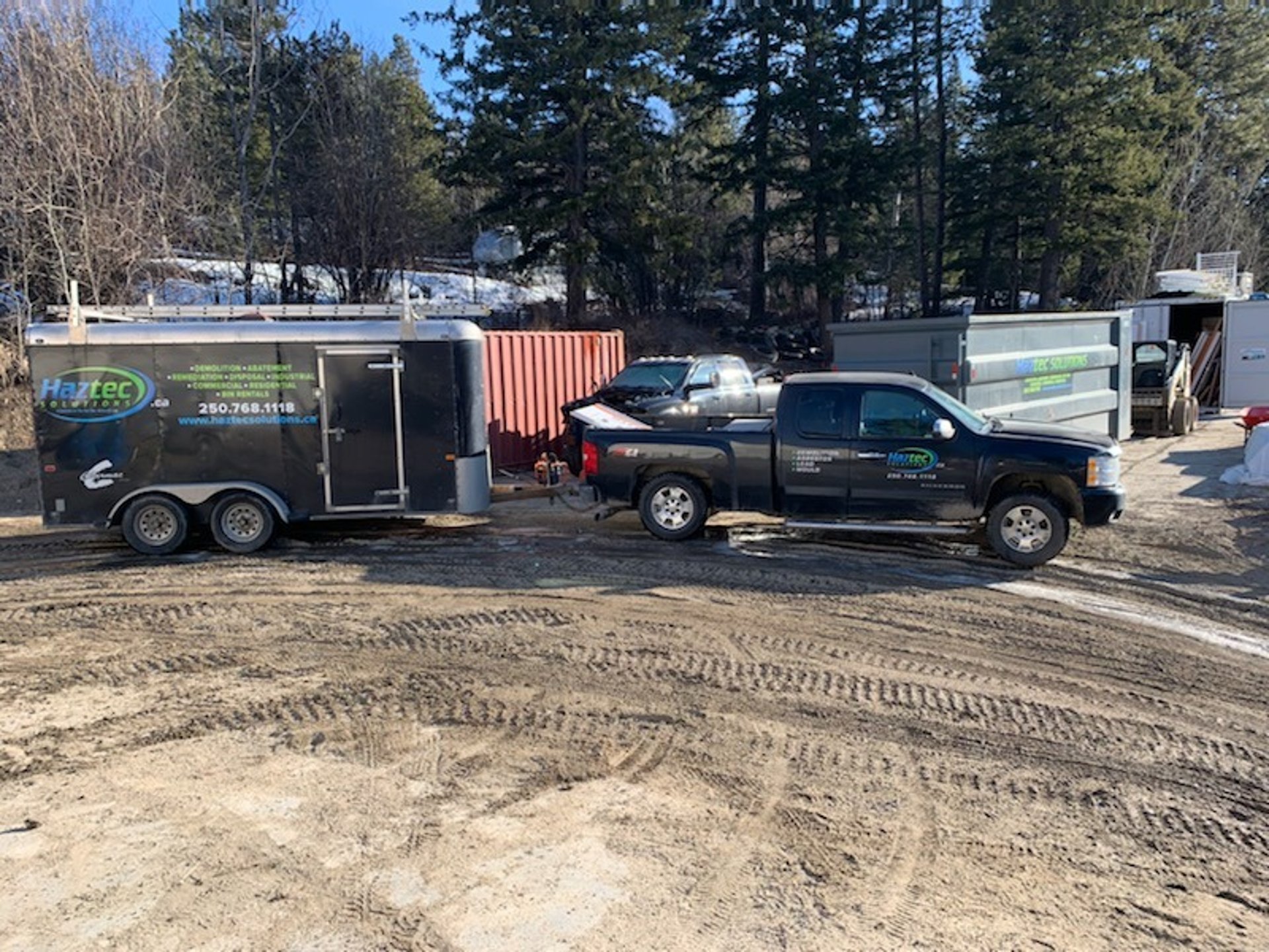 Haztec Black Truck hauling Haztec black trailer