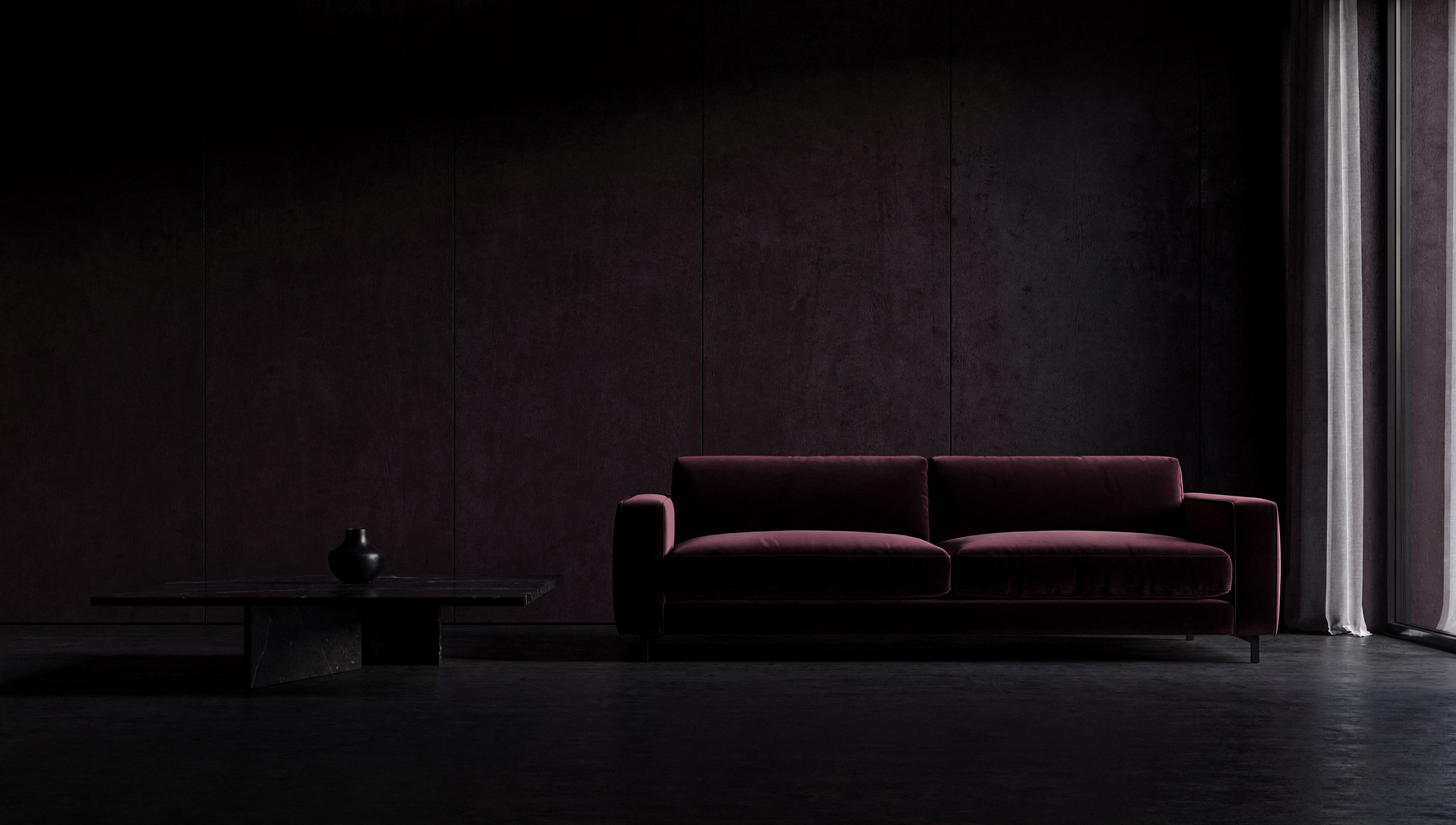 black and brown leather padded tub sofa