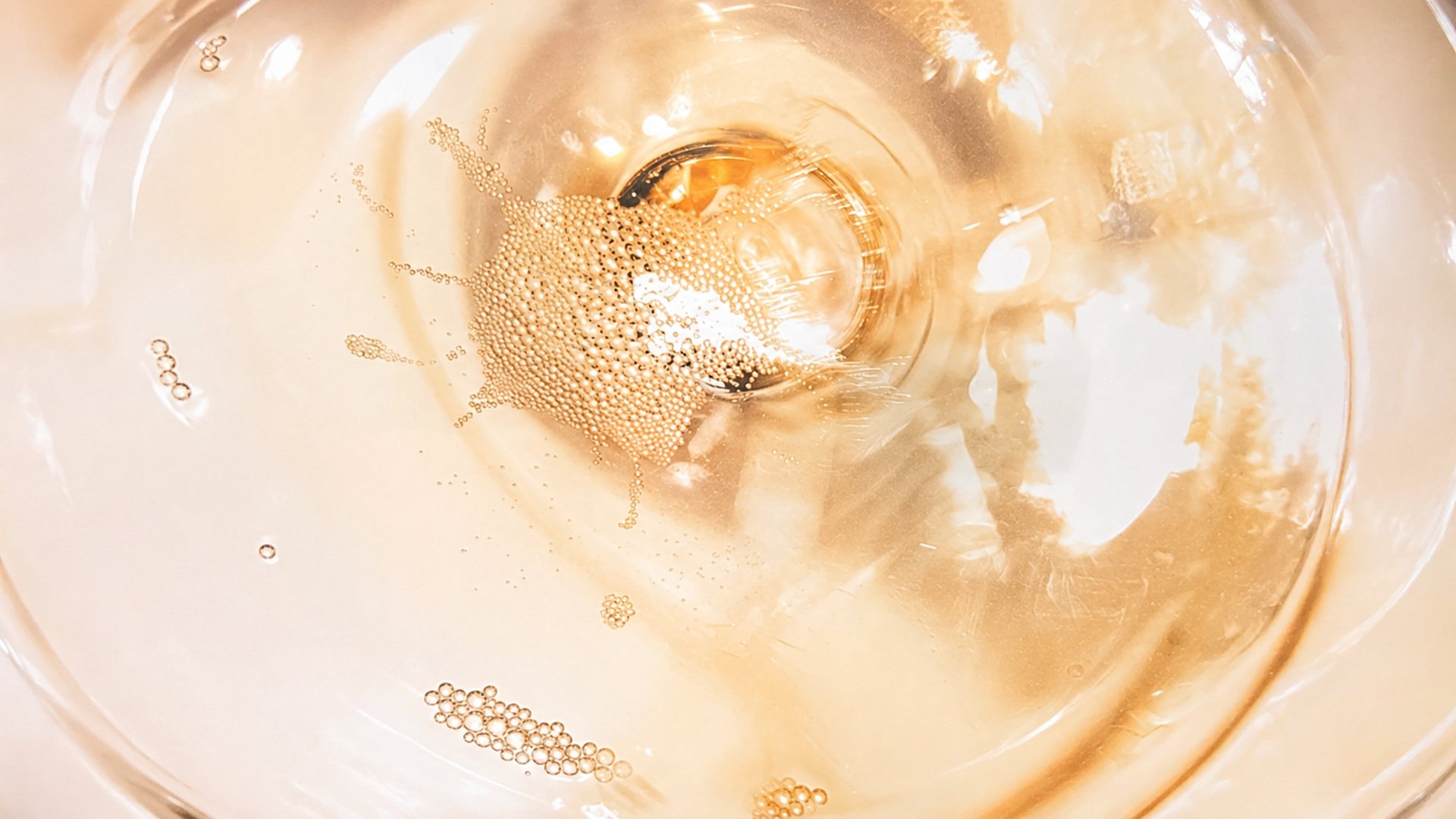 A look inside a champagne glass