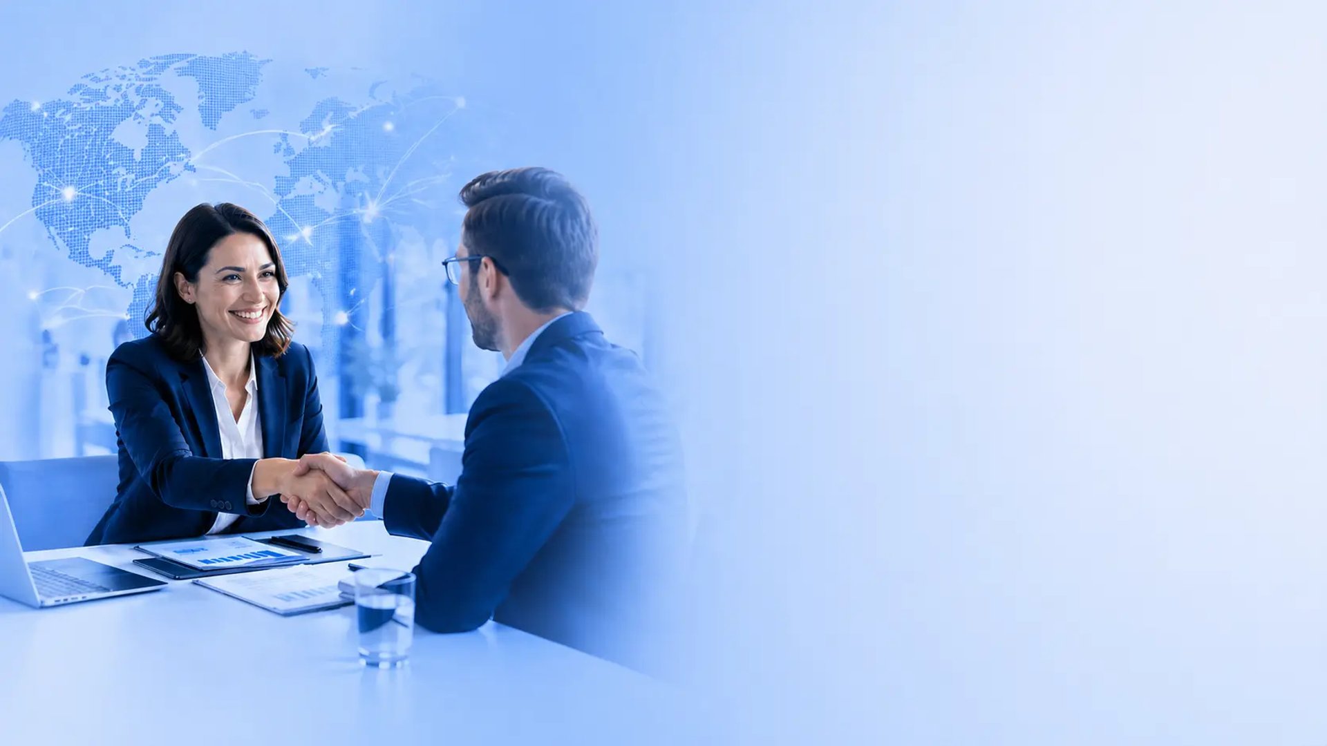 Professional business meeting discussion between executives for strategy and partnership development