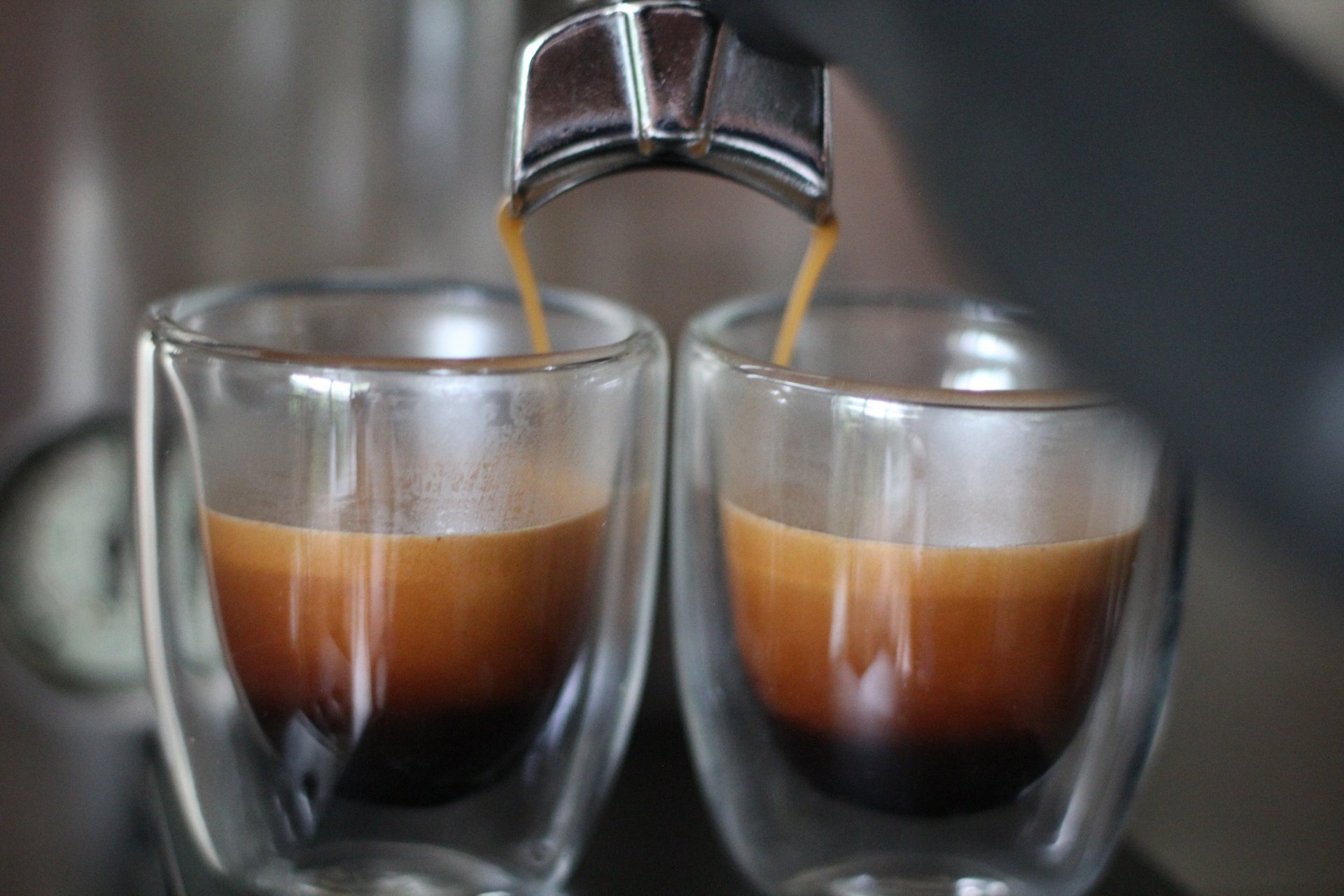 clear drinking glass with espresso