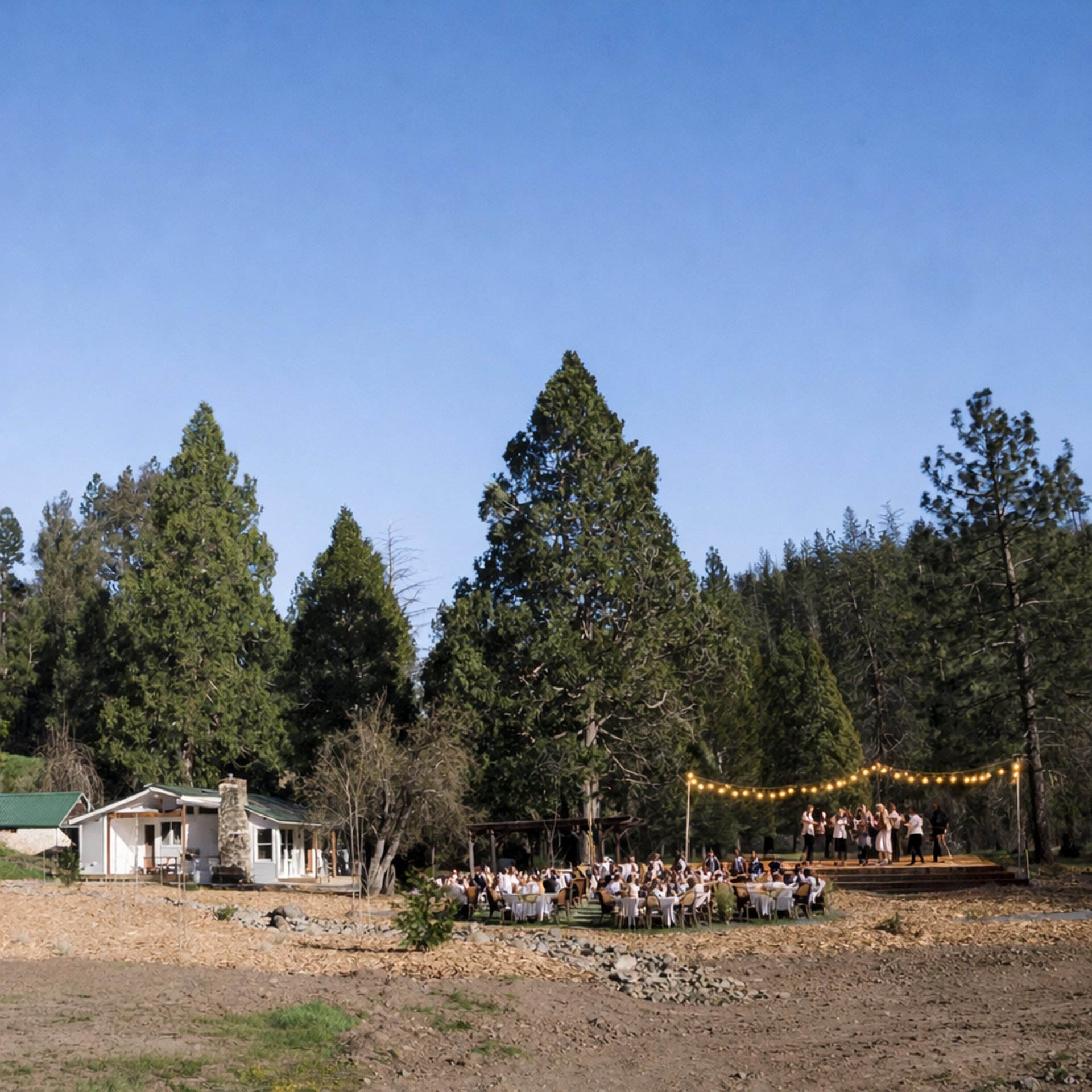 an abstract photo of a curved building with a blue sky in the background