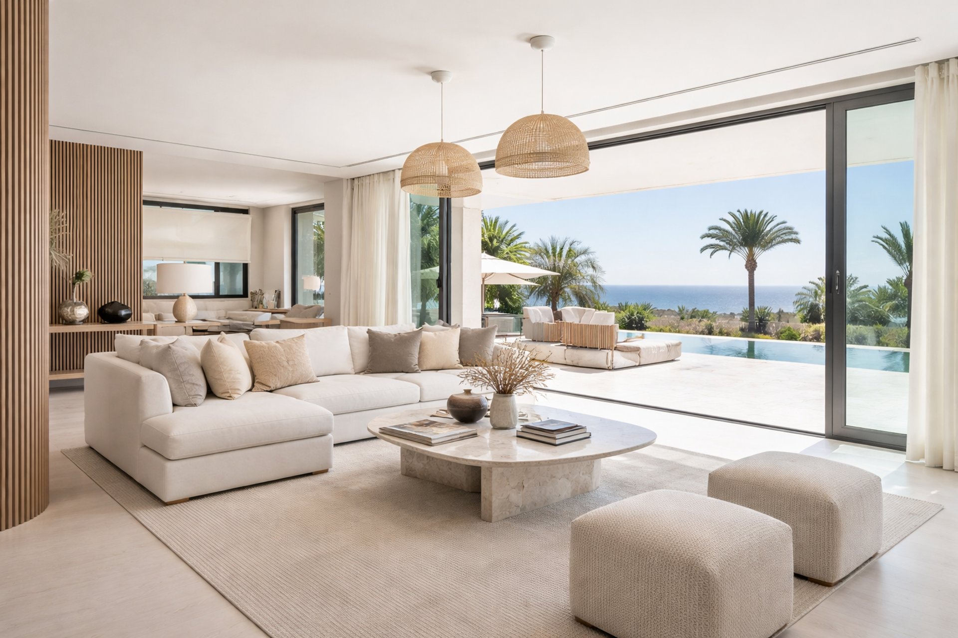 a living room filled with furniture and a fire place