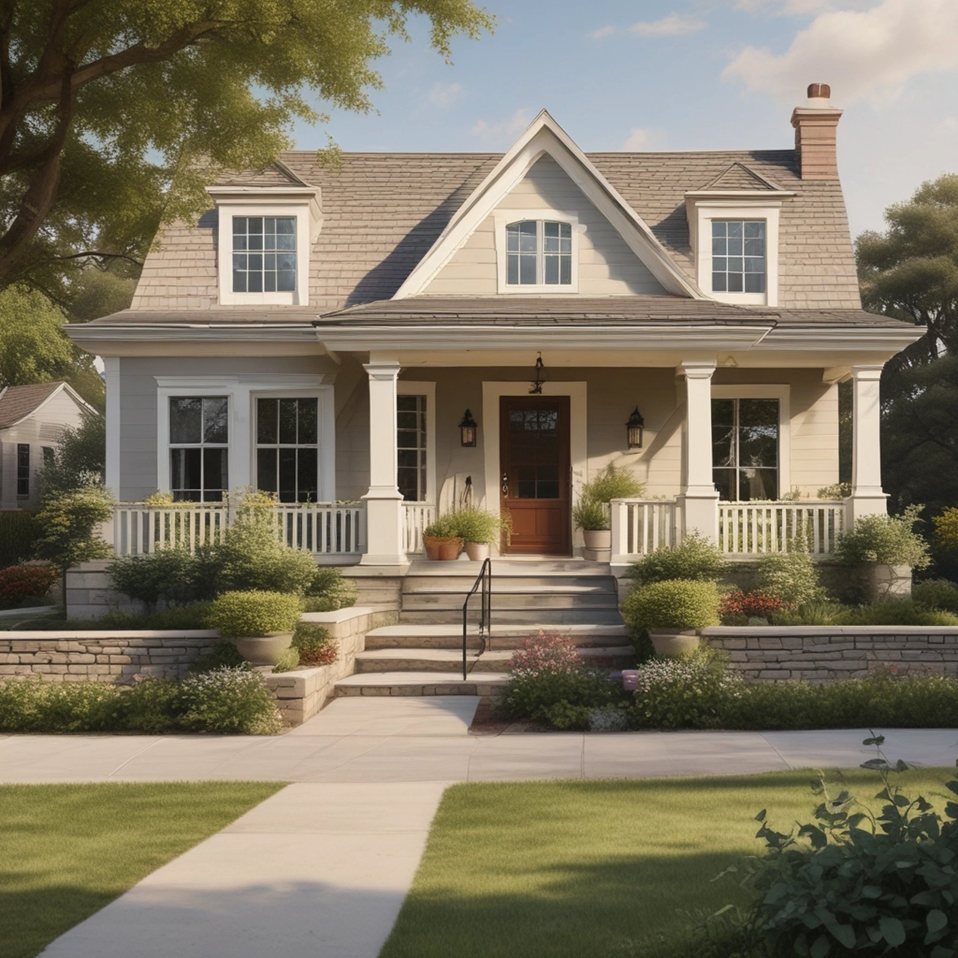 brown and white concrete house near green grass field during daytime