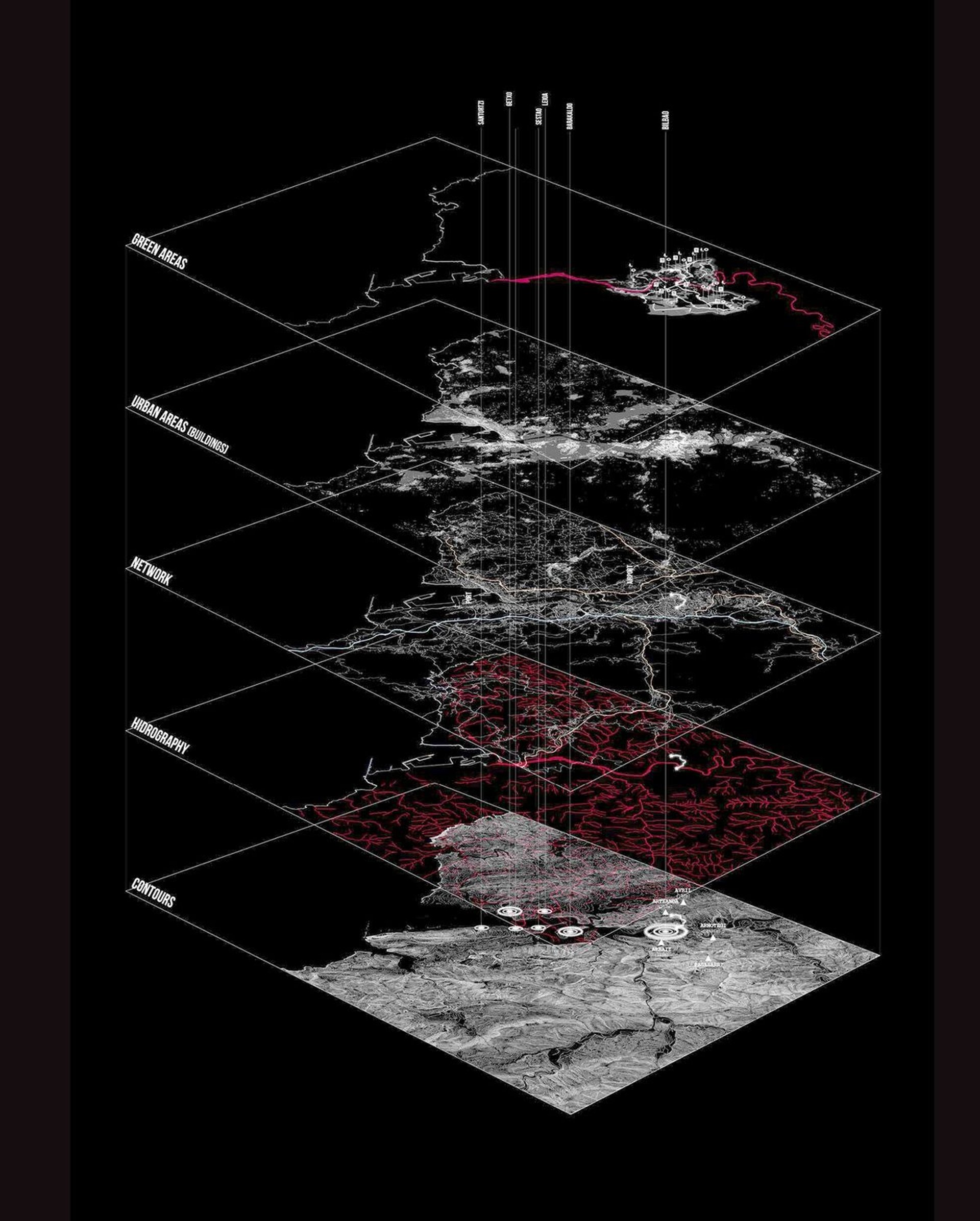 an abstract photo of a curved building with a blue sky in the background