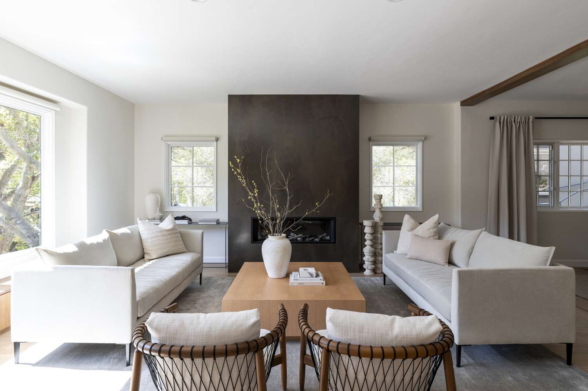 an abstract photo of a curved building with a blue sky in the background