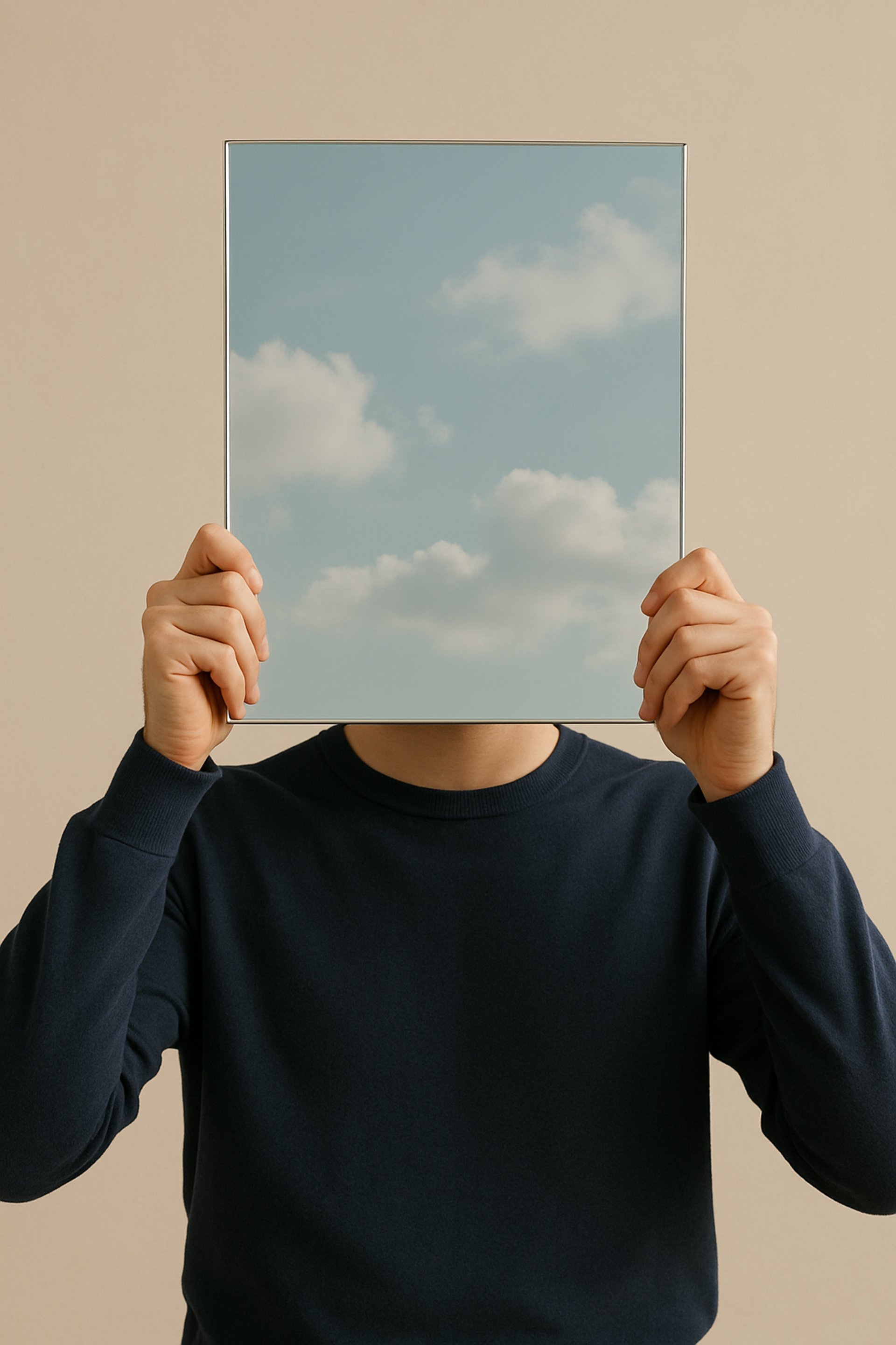 an open door leading to a balcony with mountains in the distance