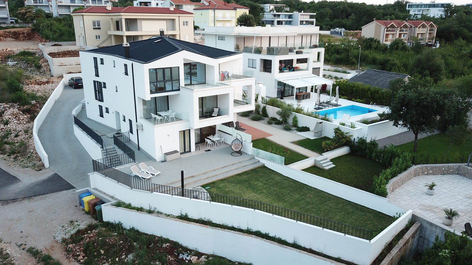 Luftaufnahme der Wohnanlage Pure Relax in Malinska auf der Insel Krk