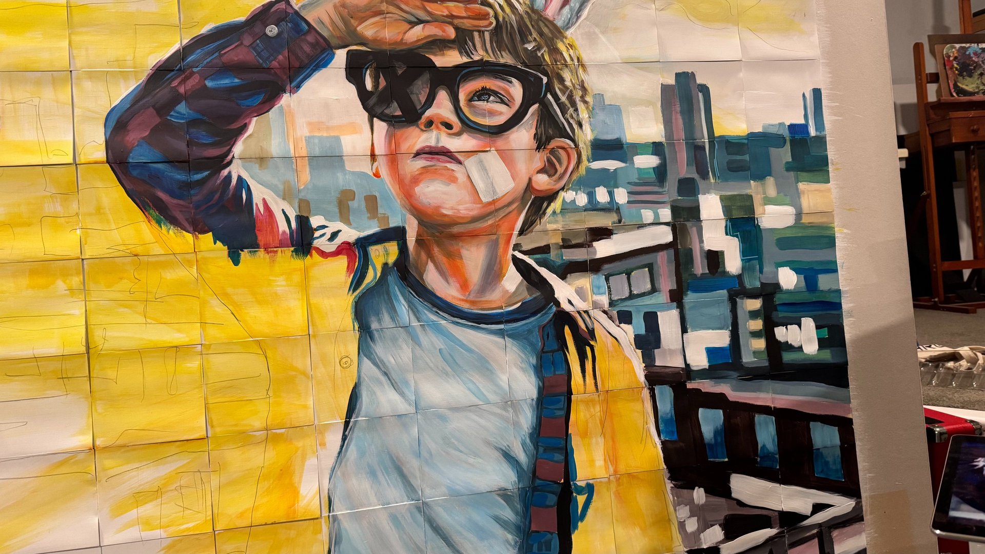 black blue and yellow textile