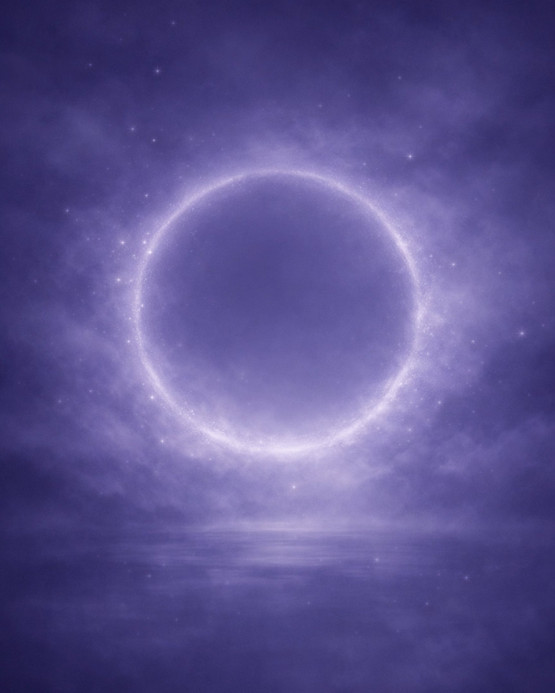 Portal of Indigo Hintergrund, indigo Himmel mit magischem diamandfarbenem Kreis mit Funken und Sternen