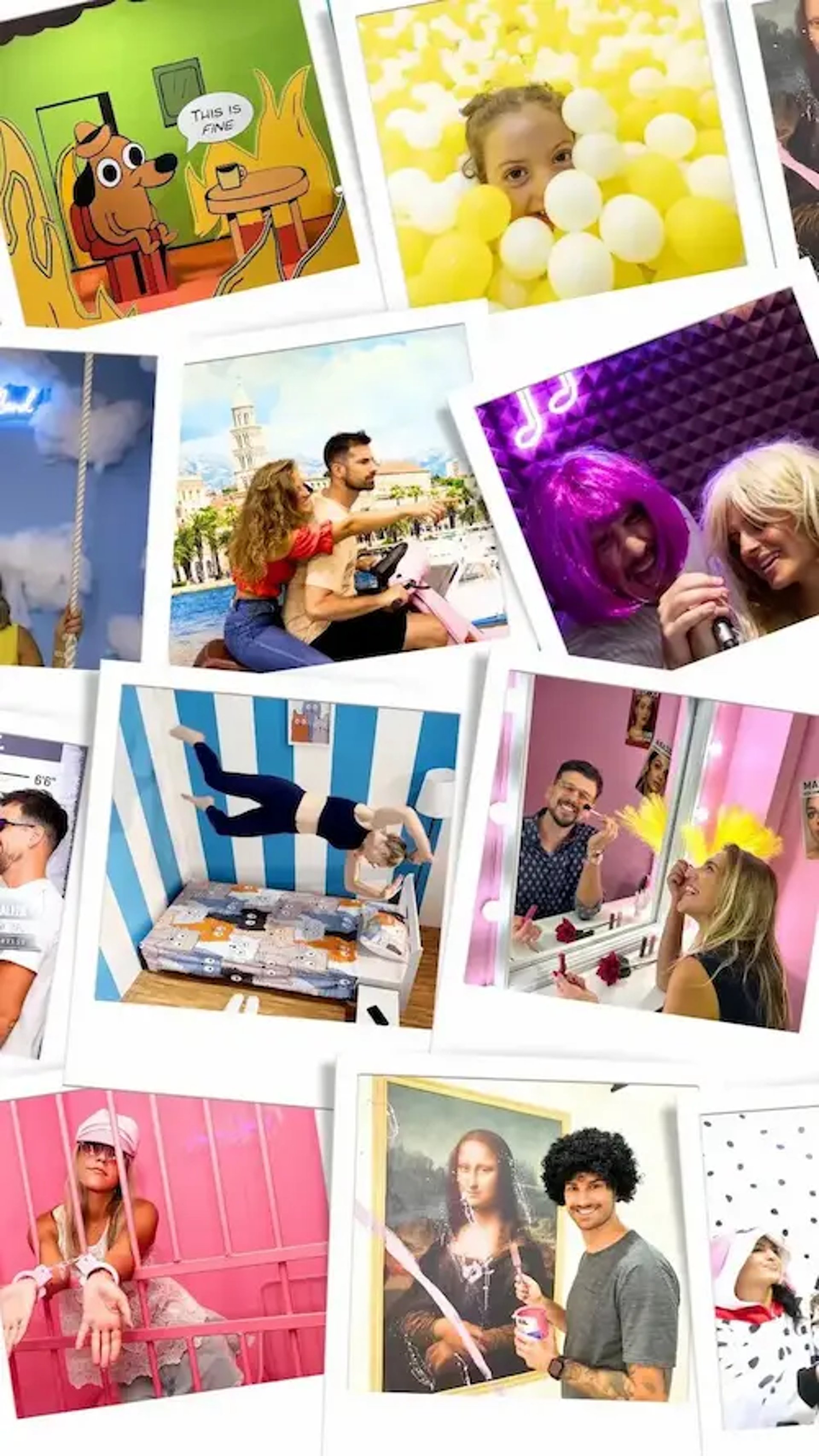 Colorful selfie rooms at Selfie Experience Split – creative indoor thing to do in Split for all ages