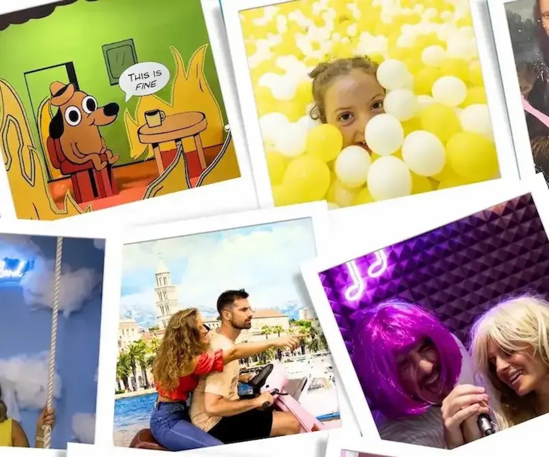 Colorful selfie rooms at Selfie Experience Split – creative indoor thing to do in Split for all ages
