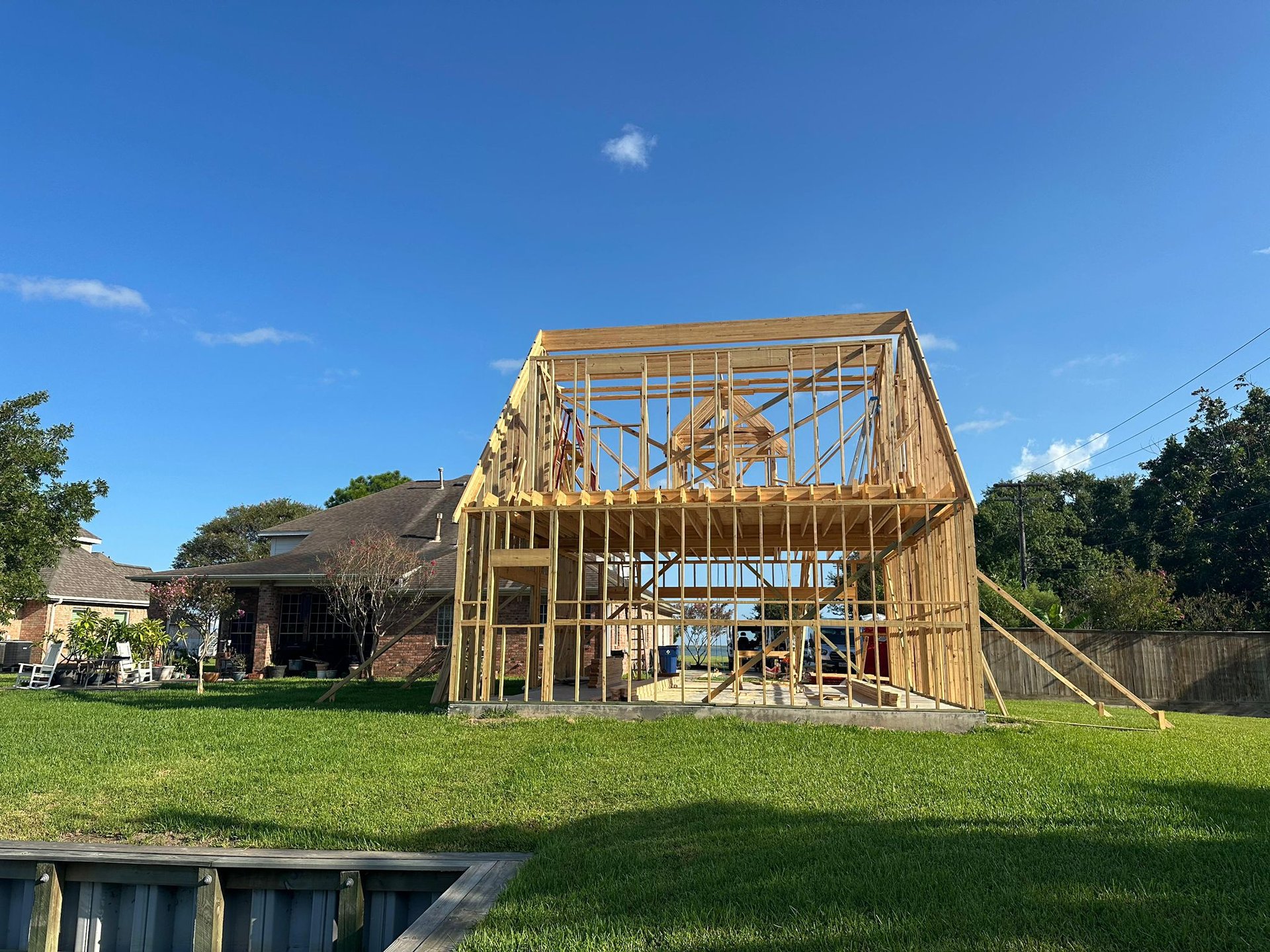 Residential new build framing project in the Houston–Galveston area