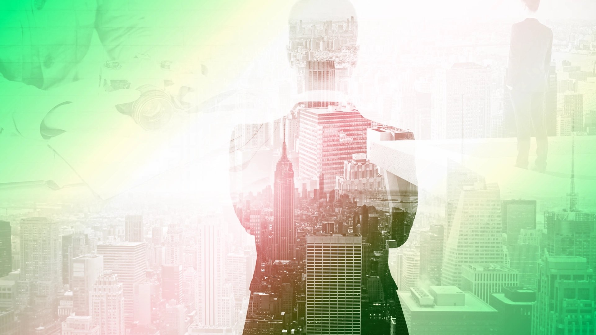 an abstract photo of a curved building with a blue sky in the background