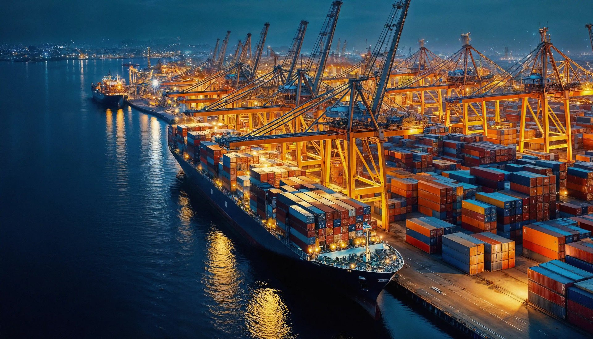 a large body of water with boats floating on top of it