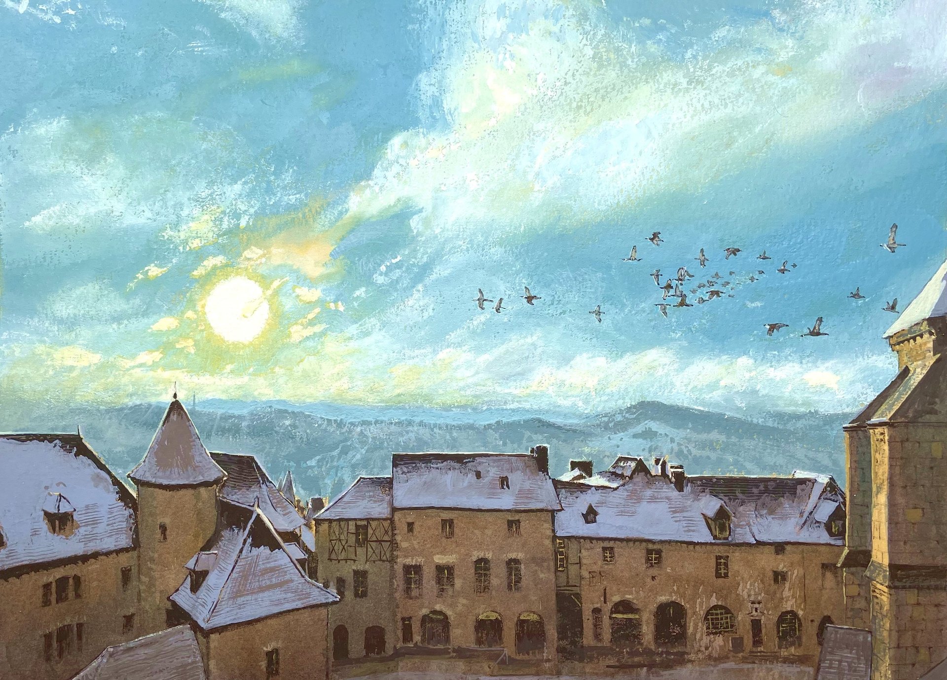 mountain range under blue sky