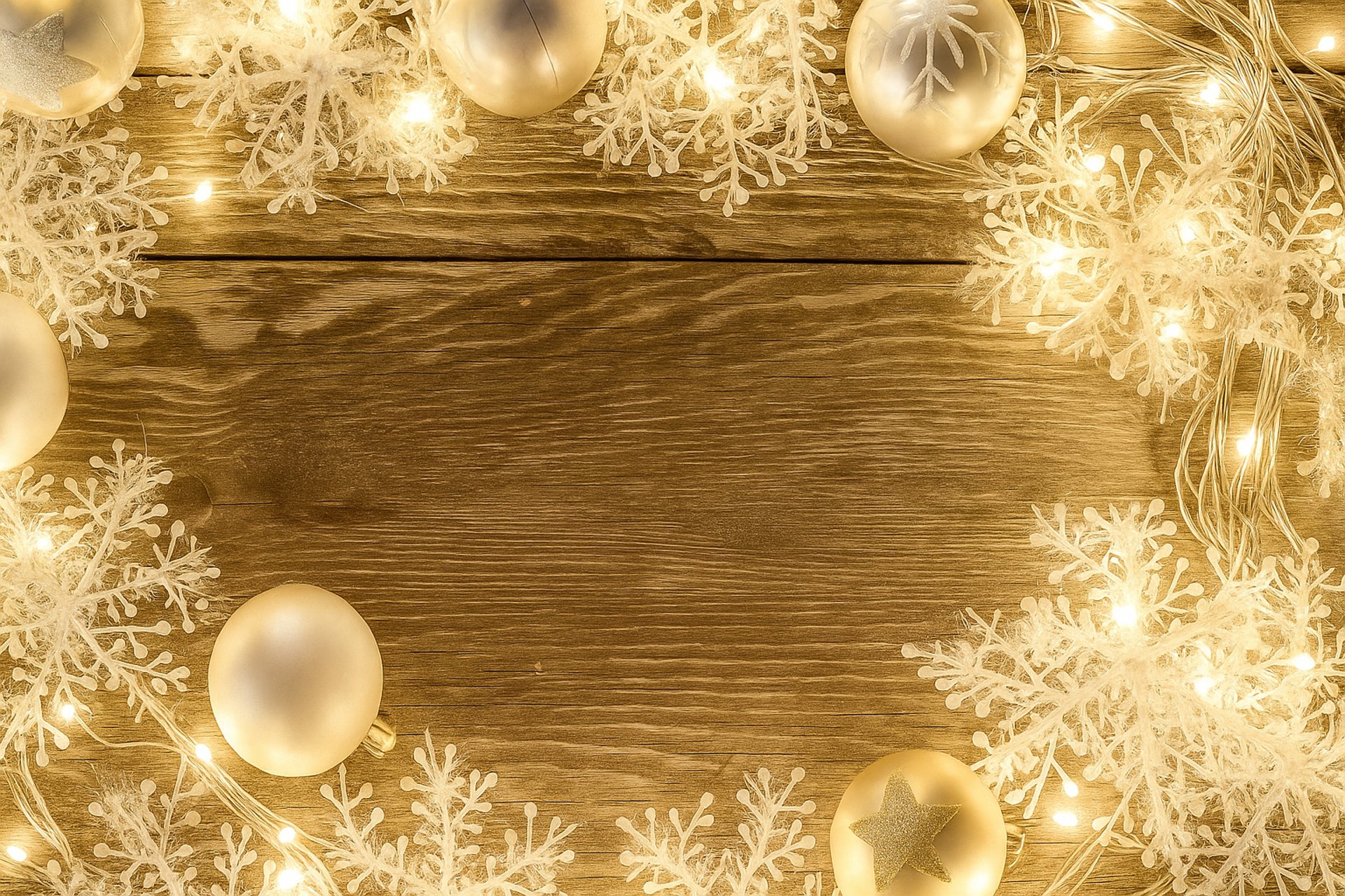 a white table topped with christmas decorations and lights