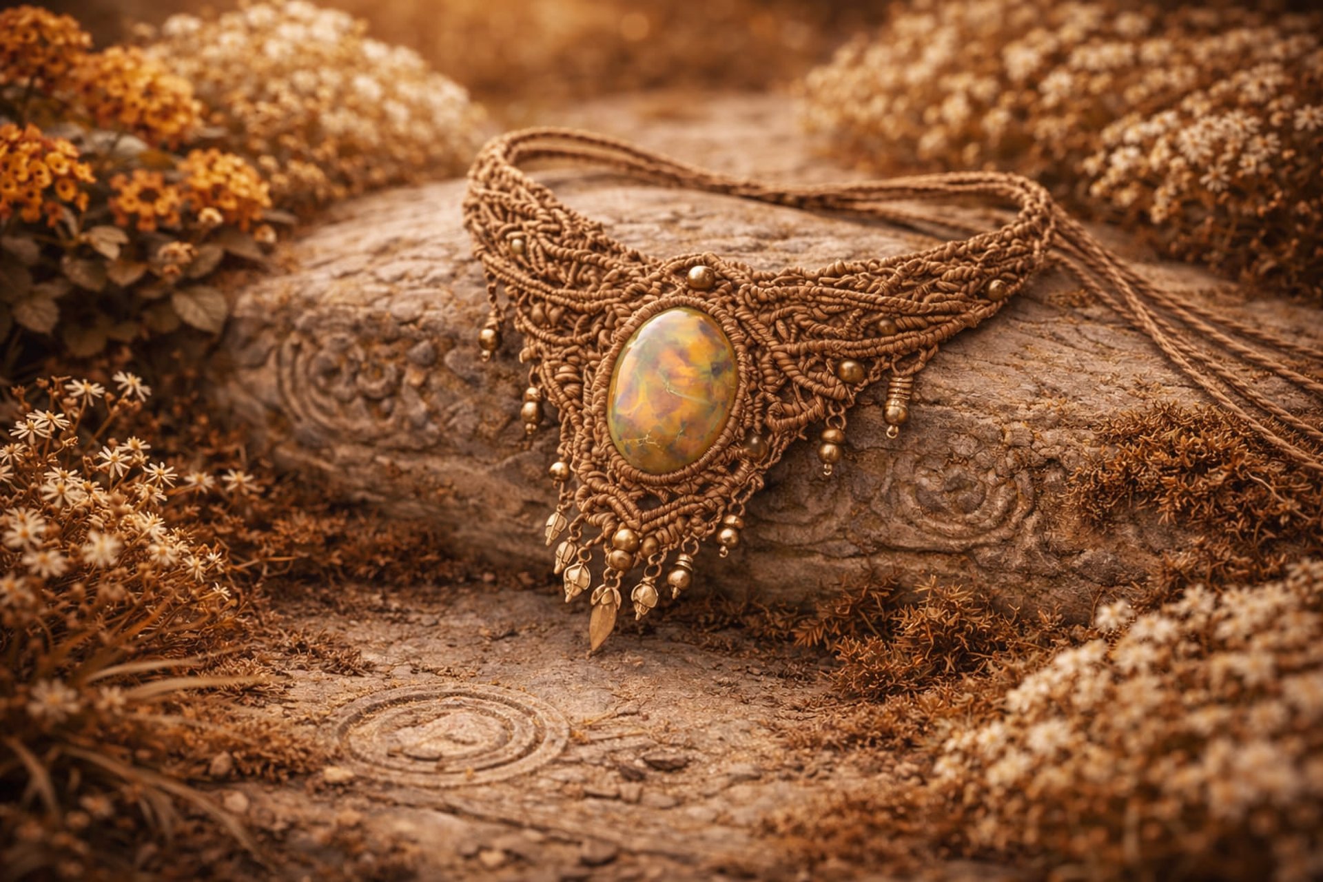 Collar artesnal con piedras naturales