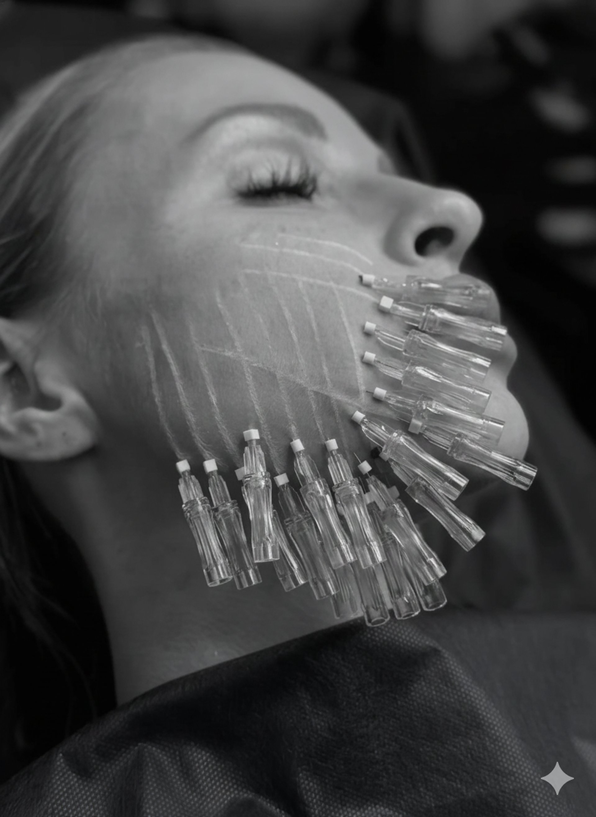 woman holding pen and white cotton candy