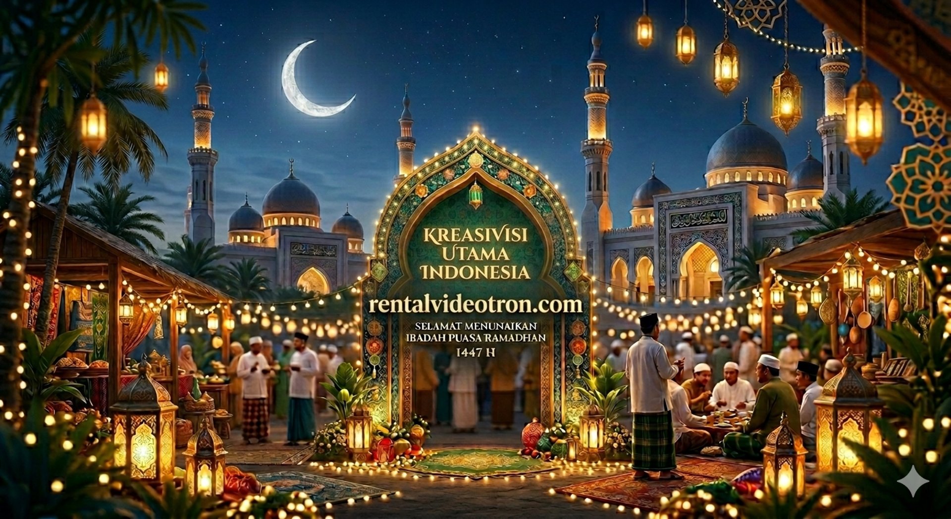 Crescent moon decoration on table with sofas behind sofas