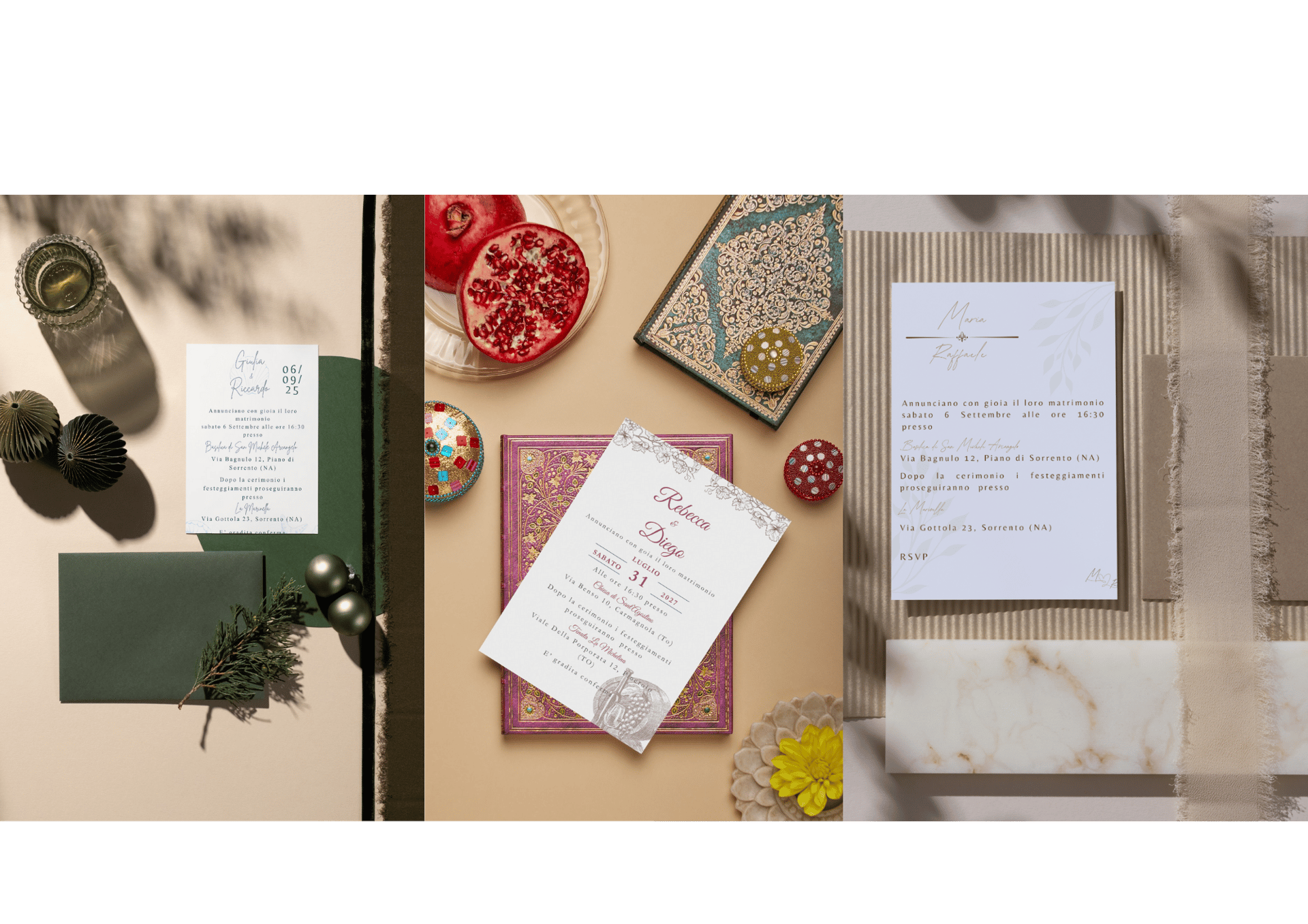 A close up of a wedding suite on a bed