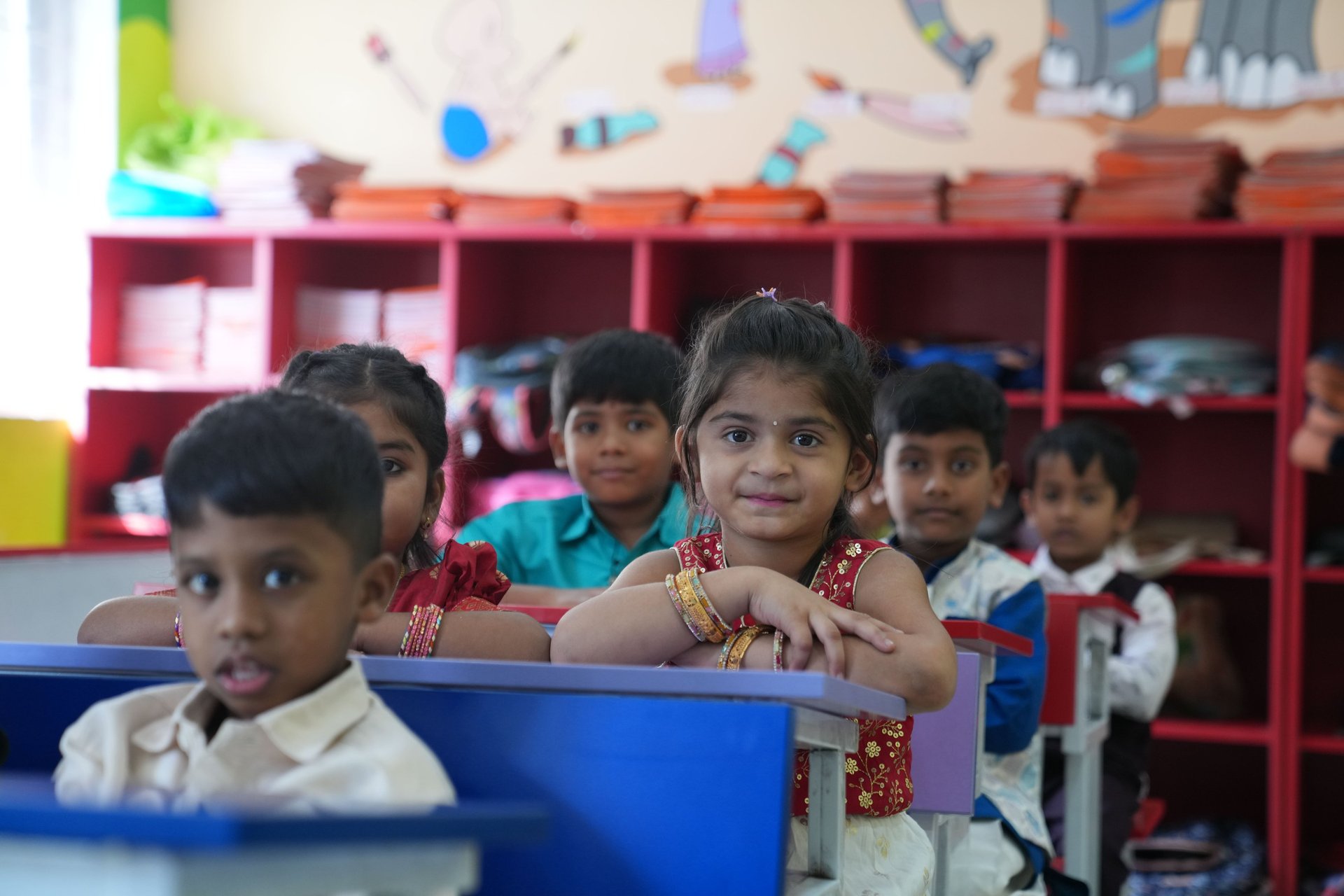 an airplane is flying in the sky on a clear day