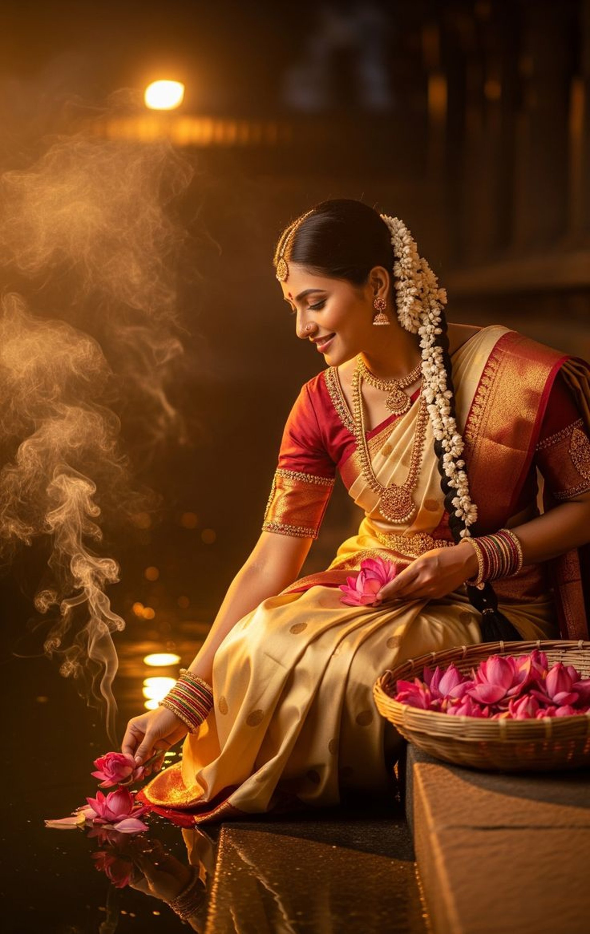 woman holding dried flower