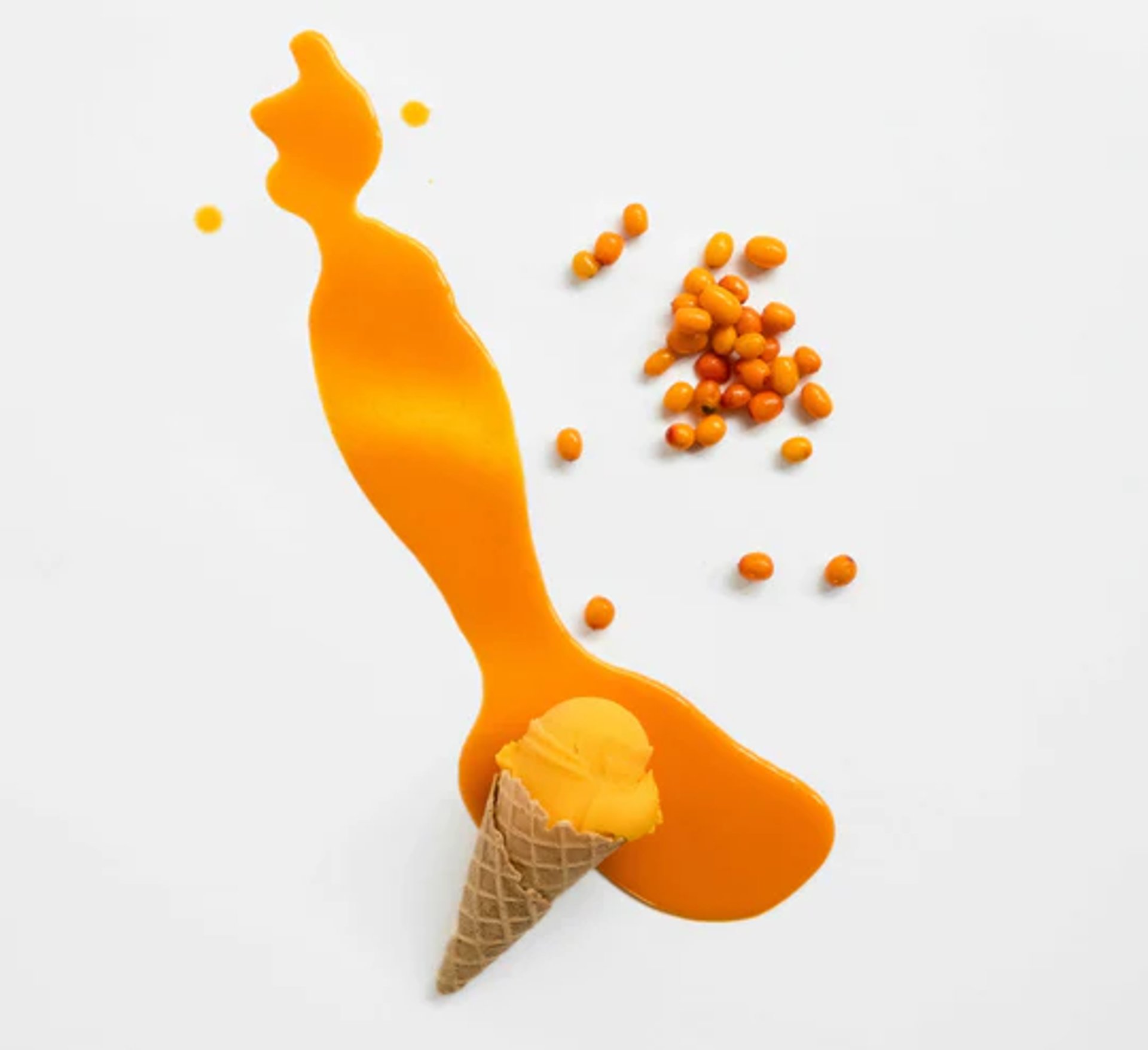 an abstract photo of a curved building with a blue sky in the background