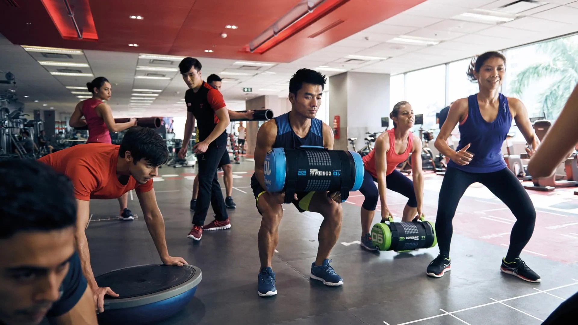gym equipment inside room