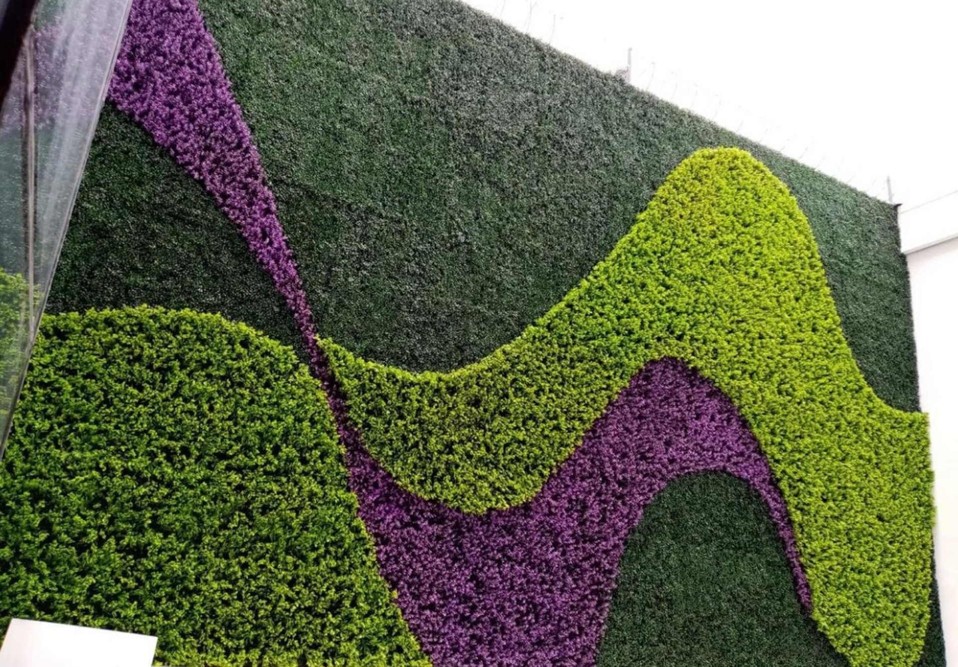 an abstract photo of a curved building with a blue sky in the background