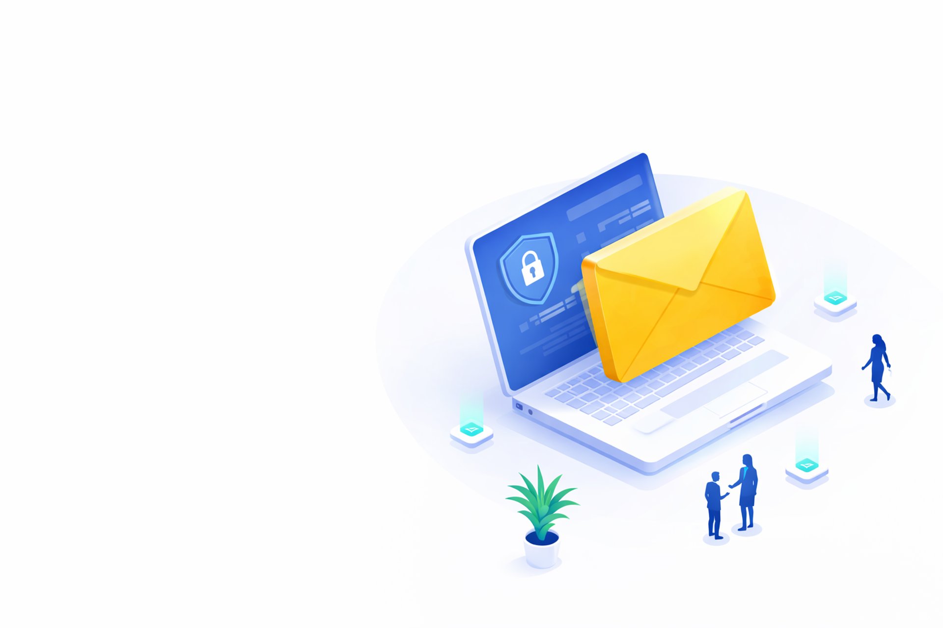 Illustration of B2B email marketing services showing targeted outreach, email campaigns, and lead generation system