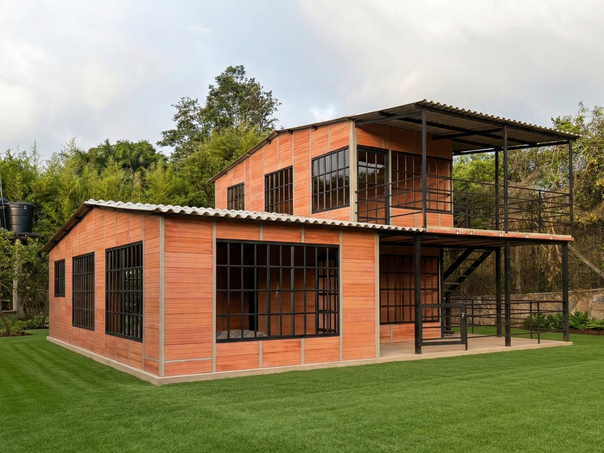 black and brown leather padded tub sofa
