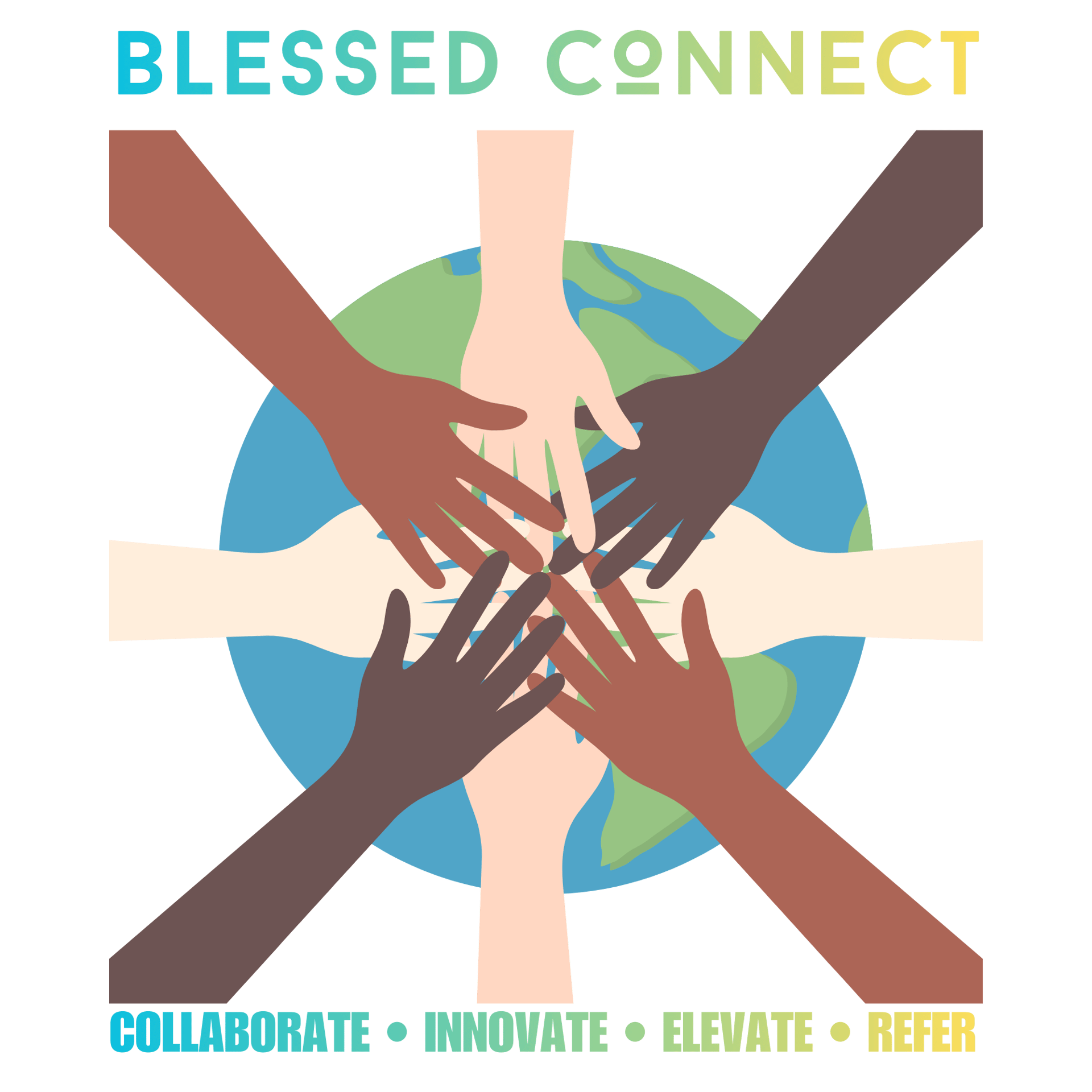 a group of people standing around in a room