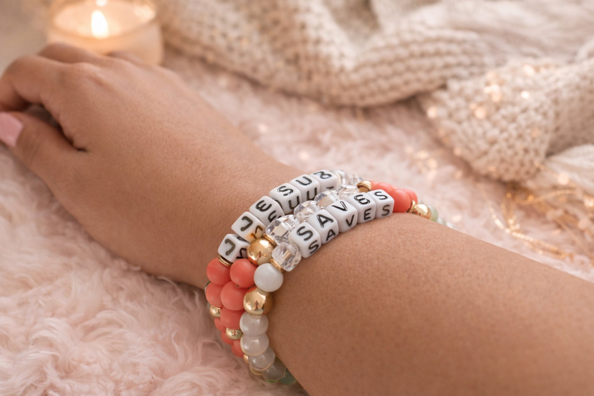 person wearing grey knit sweater