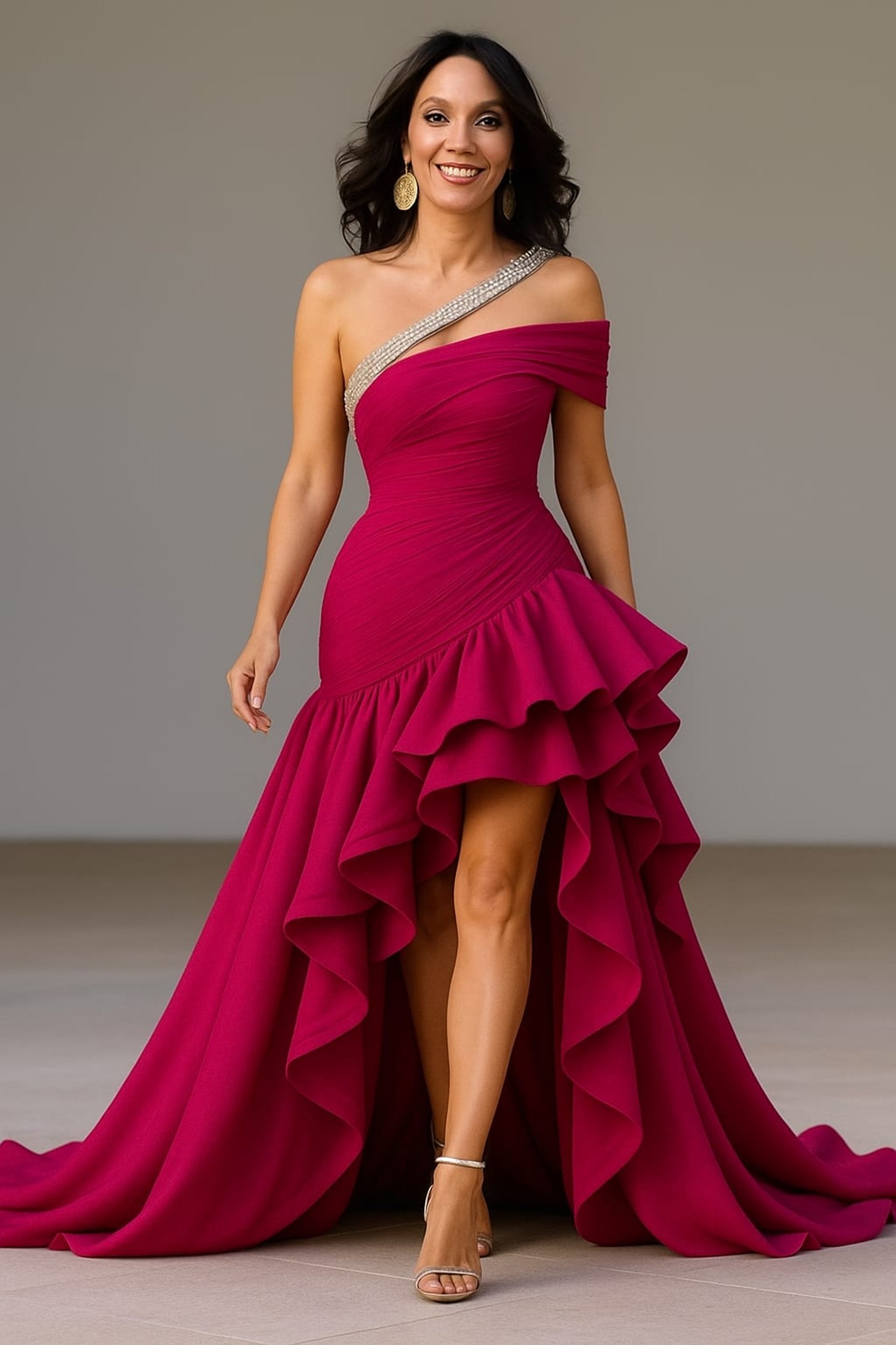 woman in pink long sleeve shirt holding brown and white cake