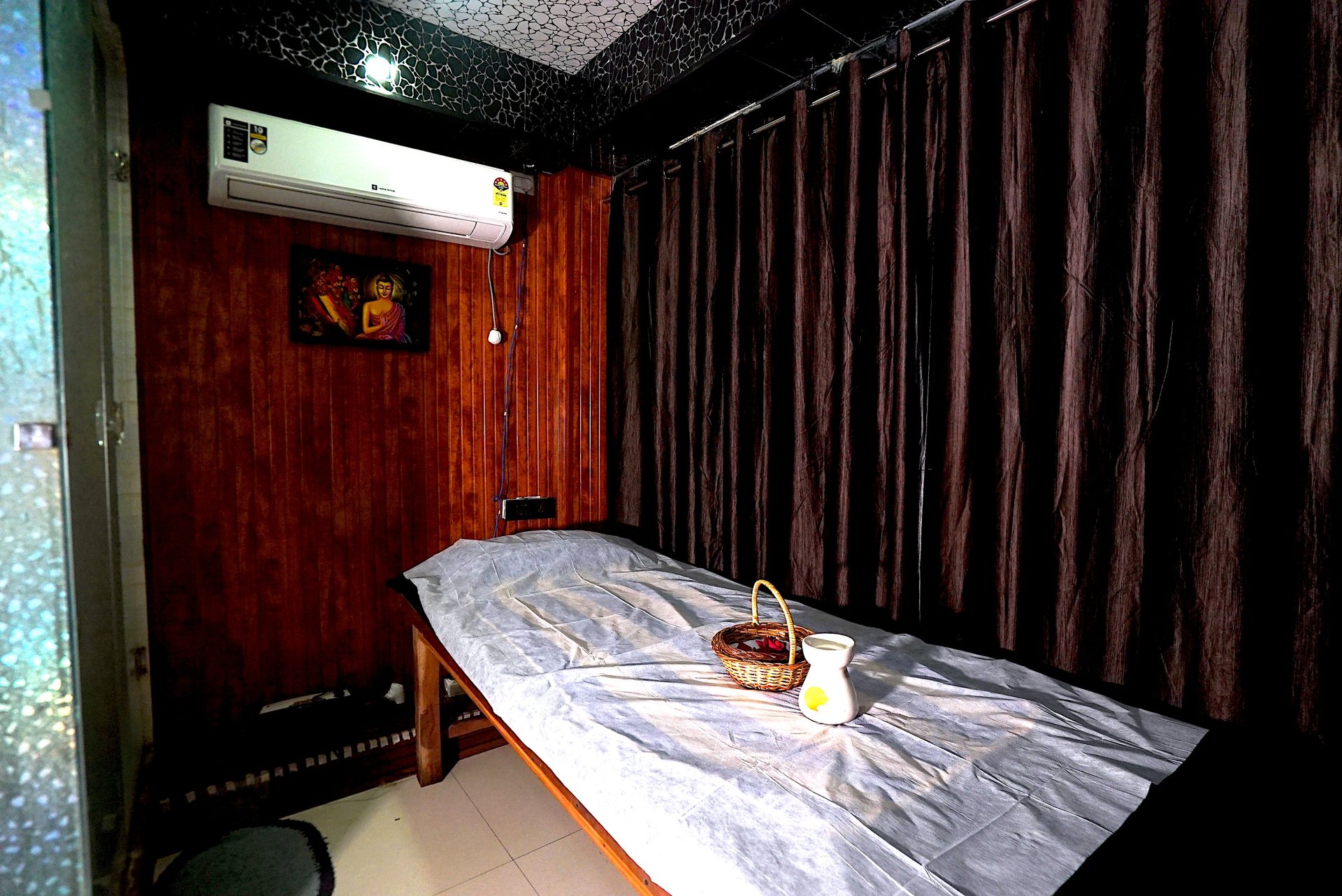 person holding woman nose