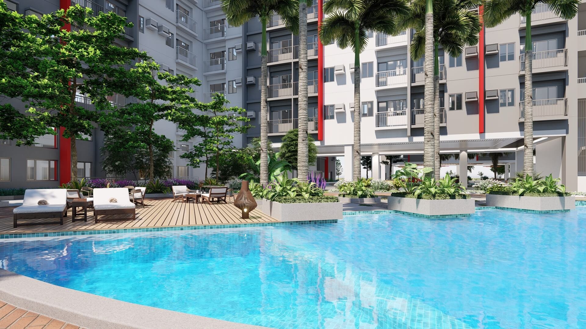 an abstract photo of a curved building with a blue sky in the background