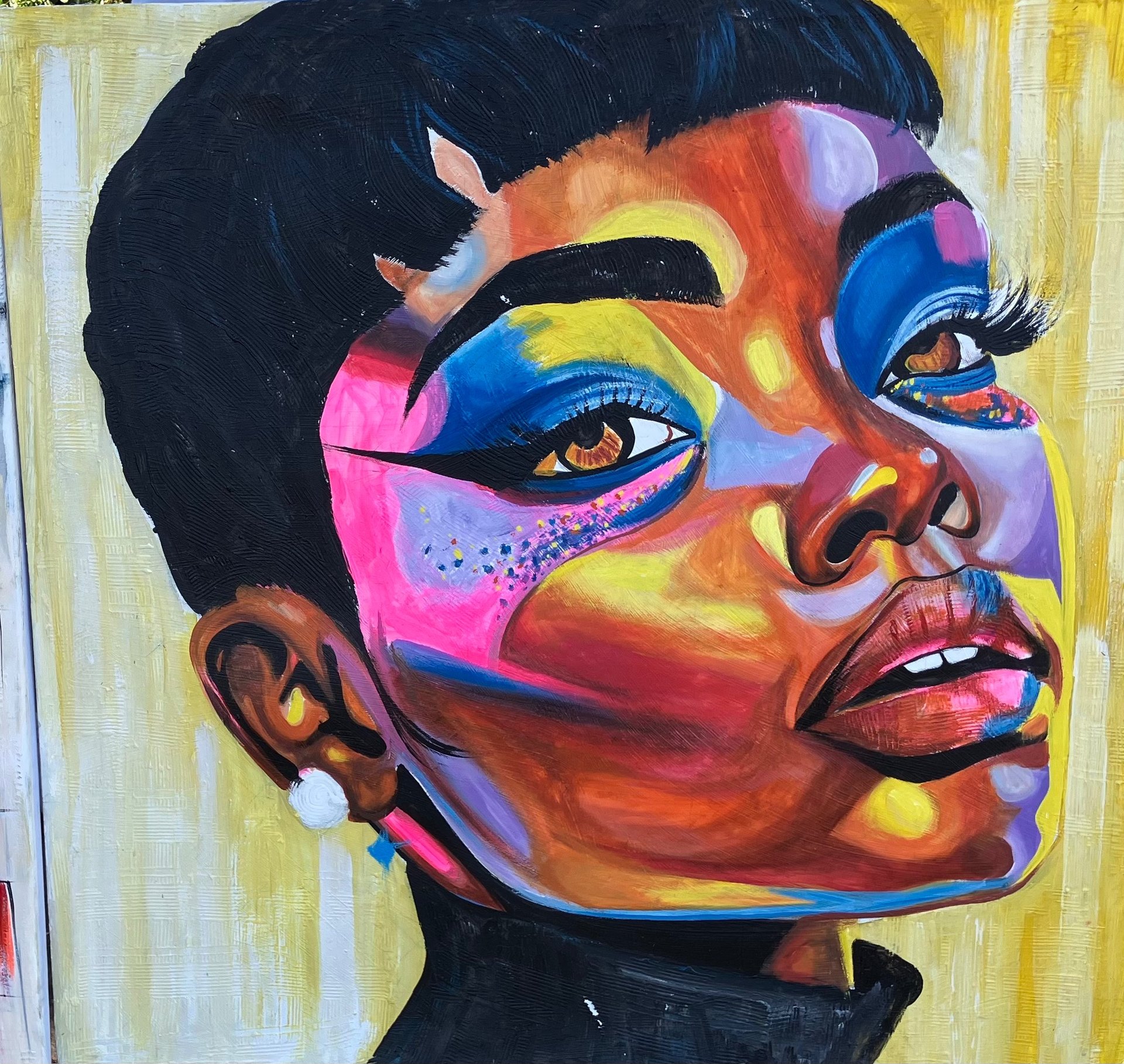 black blue and yellow textile